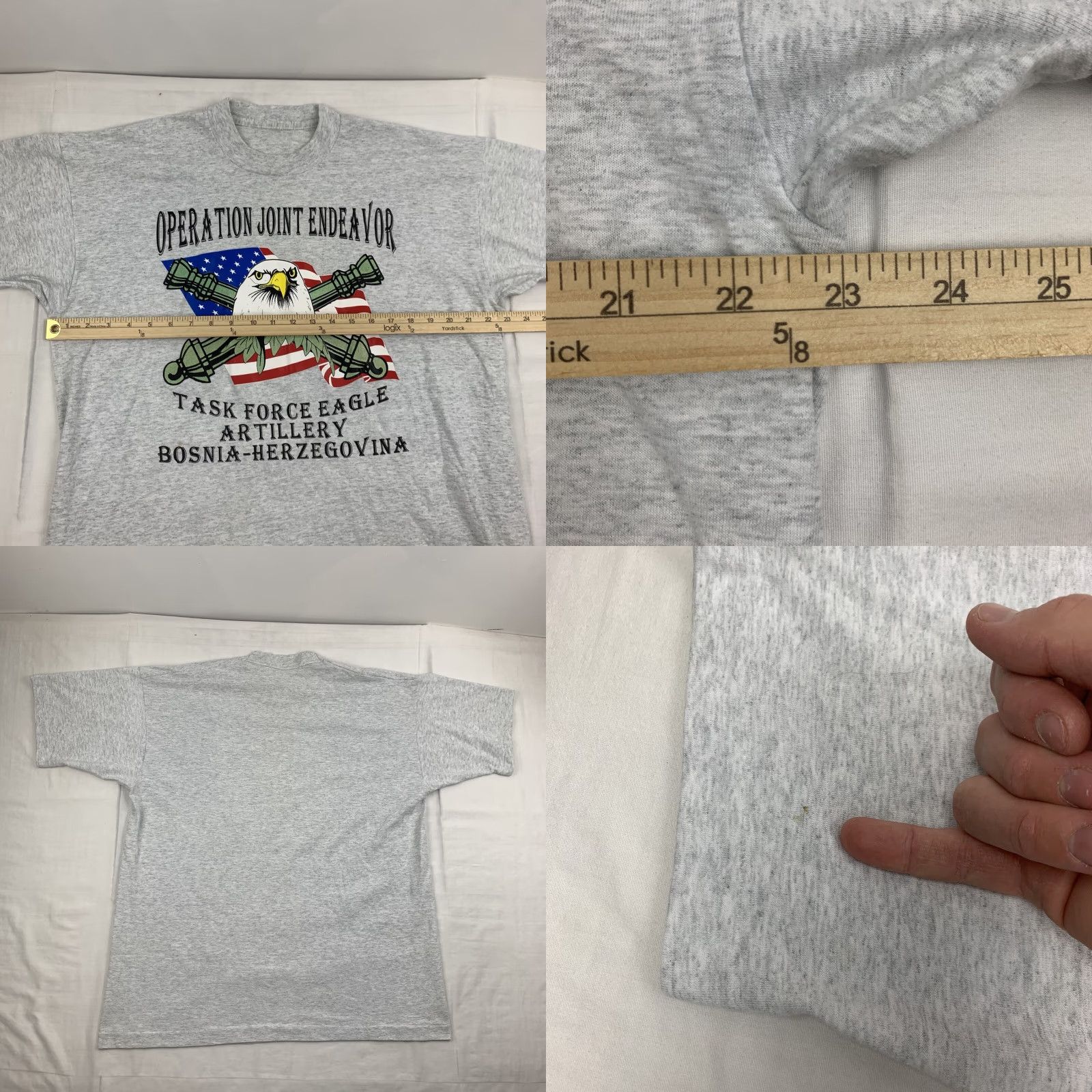 Vintage VINTAGE Operation Joint Endeavor T Shirt Adult Large Gray Military America Eagle Mens Size US L / EU 52-54 / 3 - 8 Thumbnail
