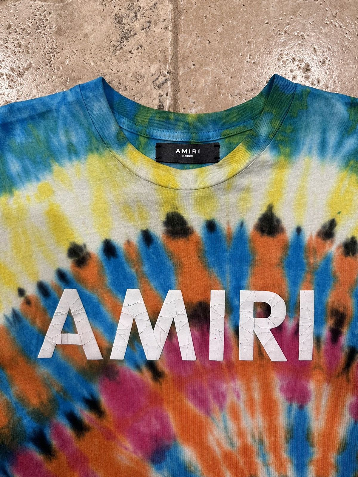 Amiri Amiri Tie-Dye Logo Multicolor Short Sleeve T-Shirt Size US M / EU 48-50 / 2 - 6 Thumbnail