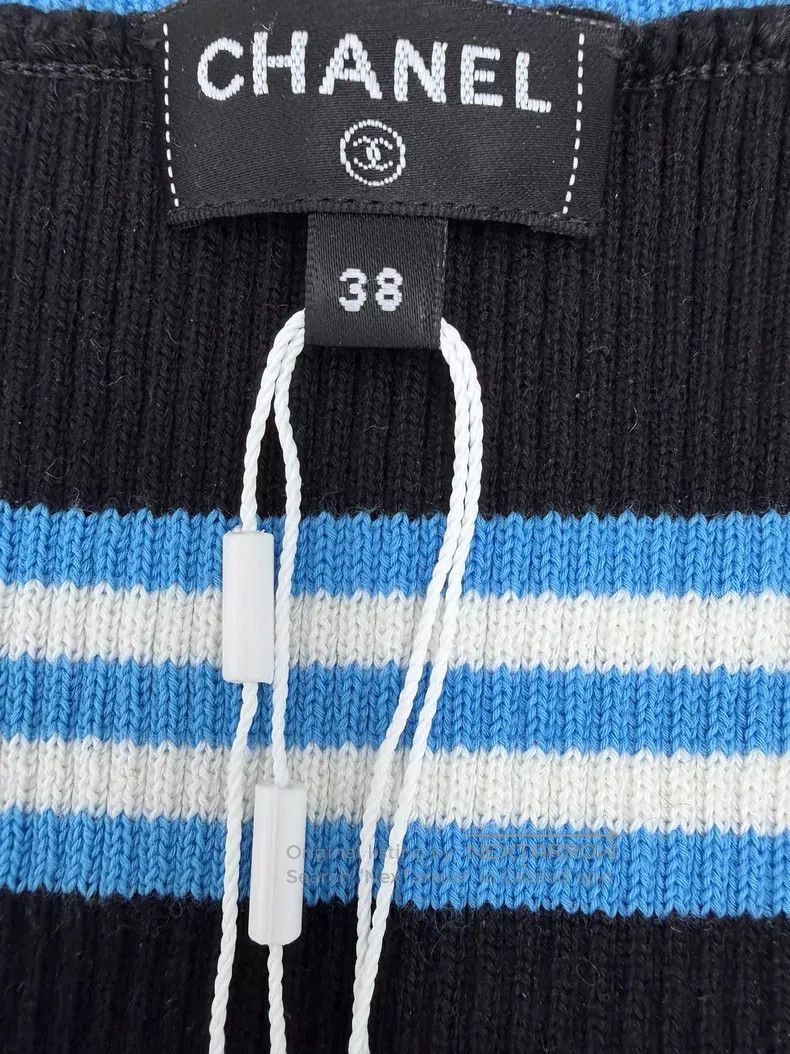 Chanel Chanel Blue striped black and white color-block knitted ve Size XS / US 0-2 / IT 36-38 - 4 Thumbnail