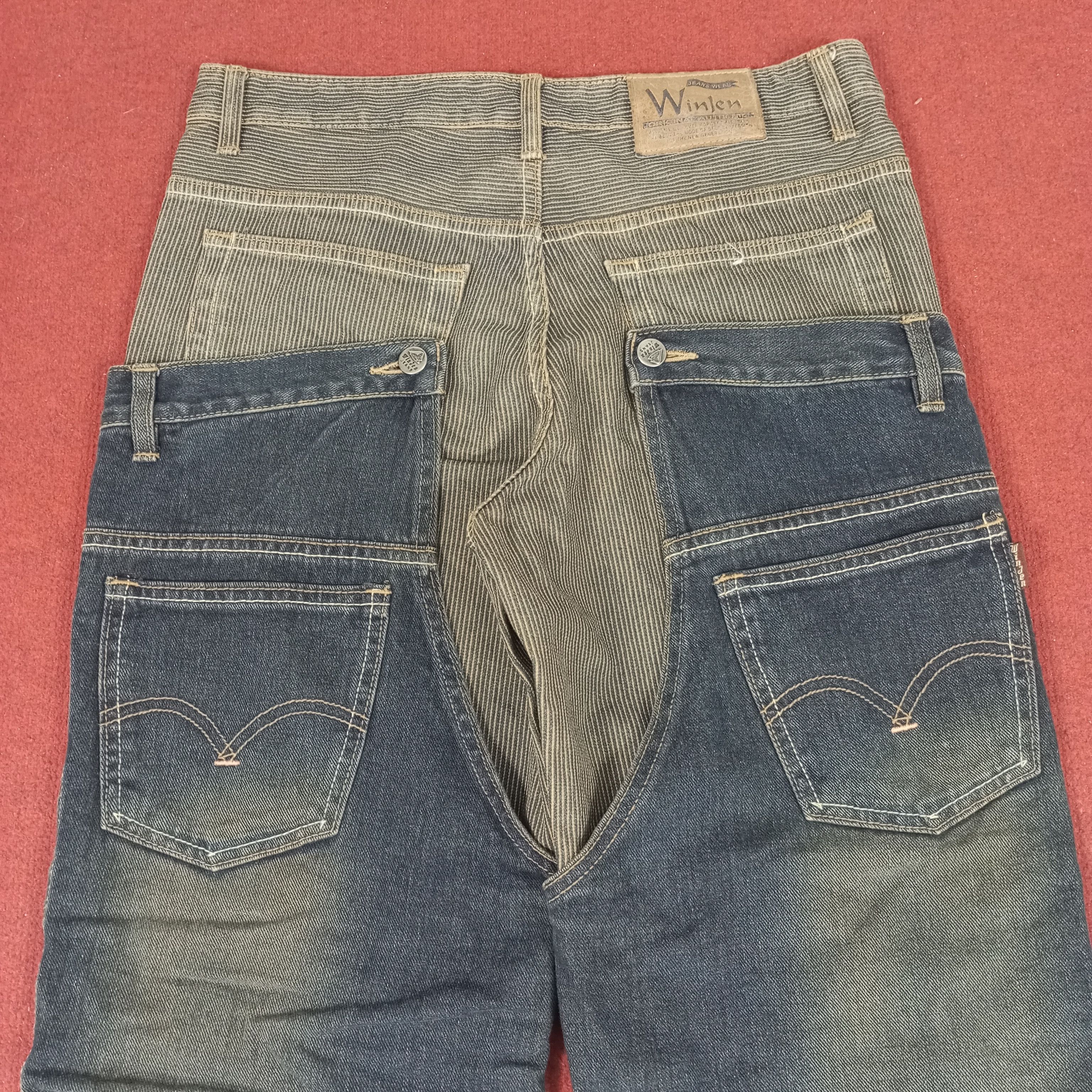 Vintage Win Jen Fashion Style Double Waist Design Streetwear Jeans Size US 31 - 5 Thumbnail