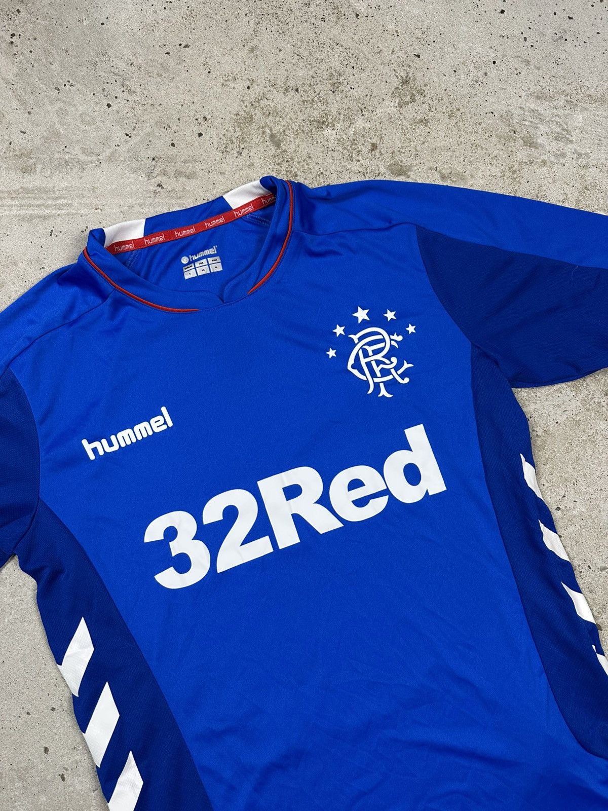 Hummel × Vintage Hummel x Rangers 2018/2019 Home Jersey Soccer T Shirt Size US S / EU 44-46 / 1 - 6 Thumbnail