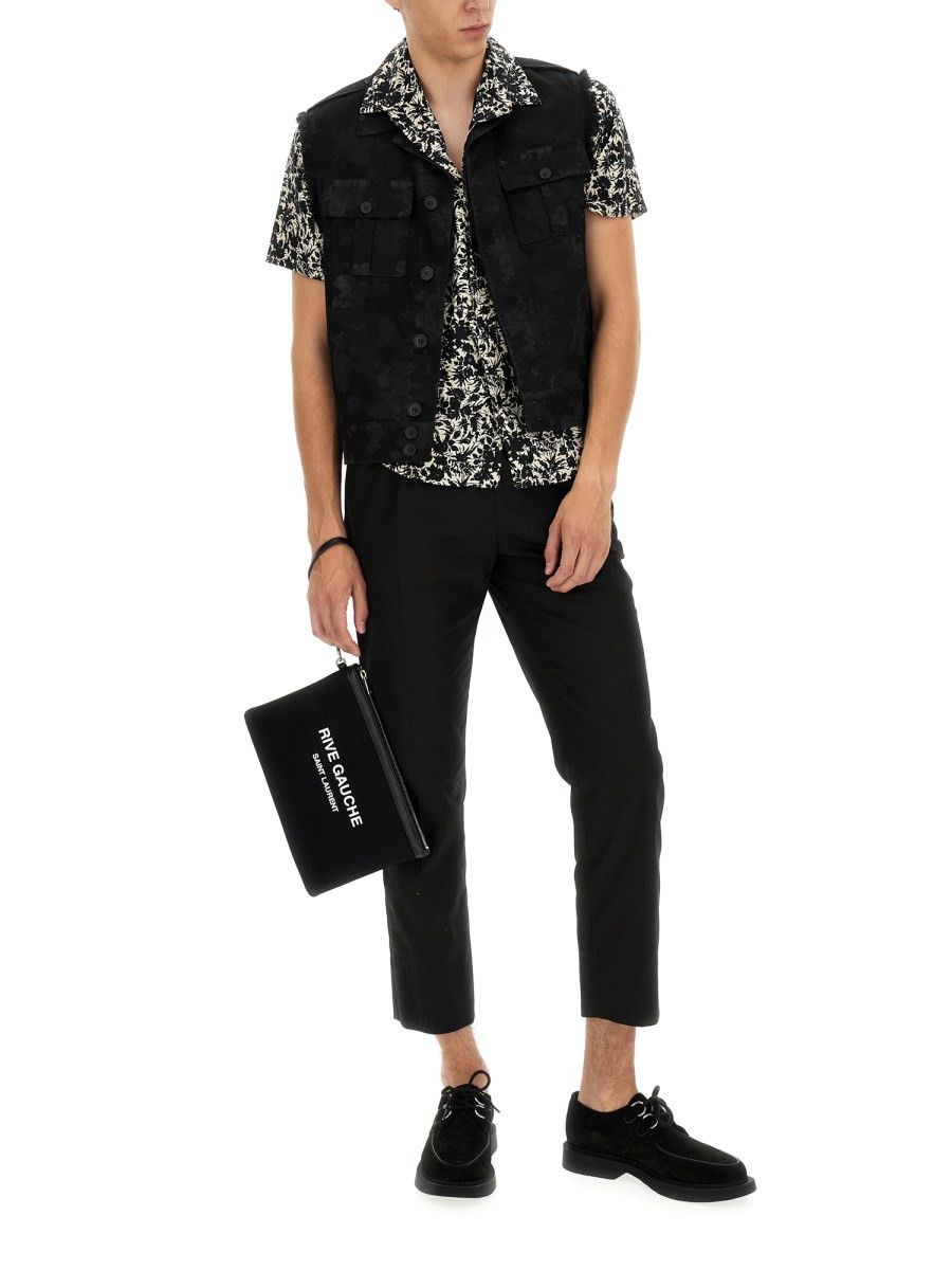 Saint Laurent Paris o1bcso1str0924 Sleeveless Jacket in Black Size US XS / EU 42 / 0 - 2 Thumbnail