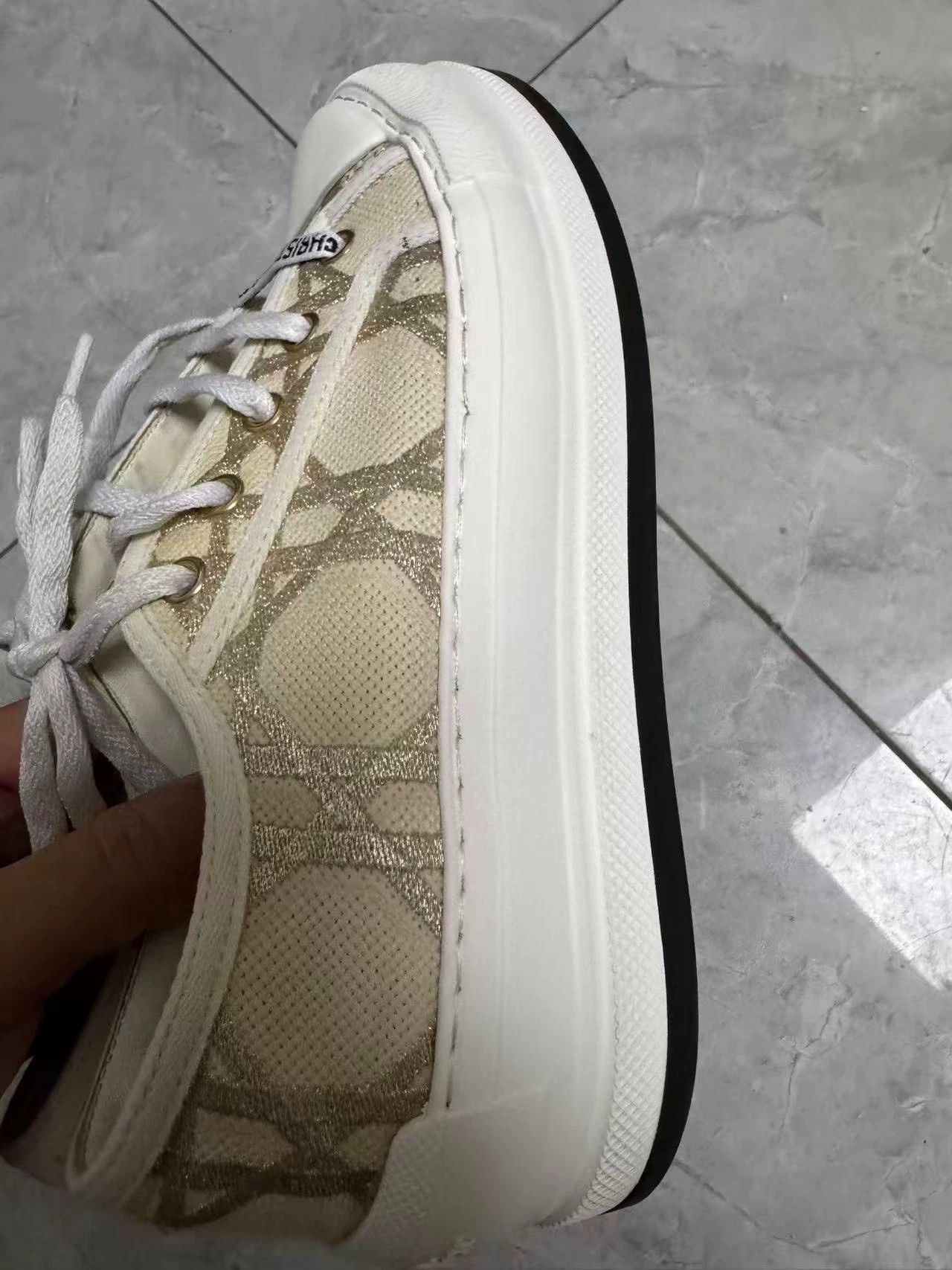 Dior Dior Platform Canvas Sneakers EU 35 Good Condition Size US 4.5 / IT 34.5 - 4 Thumbnail