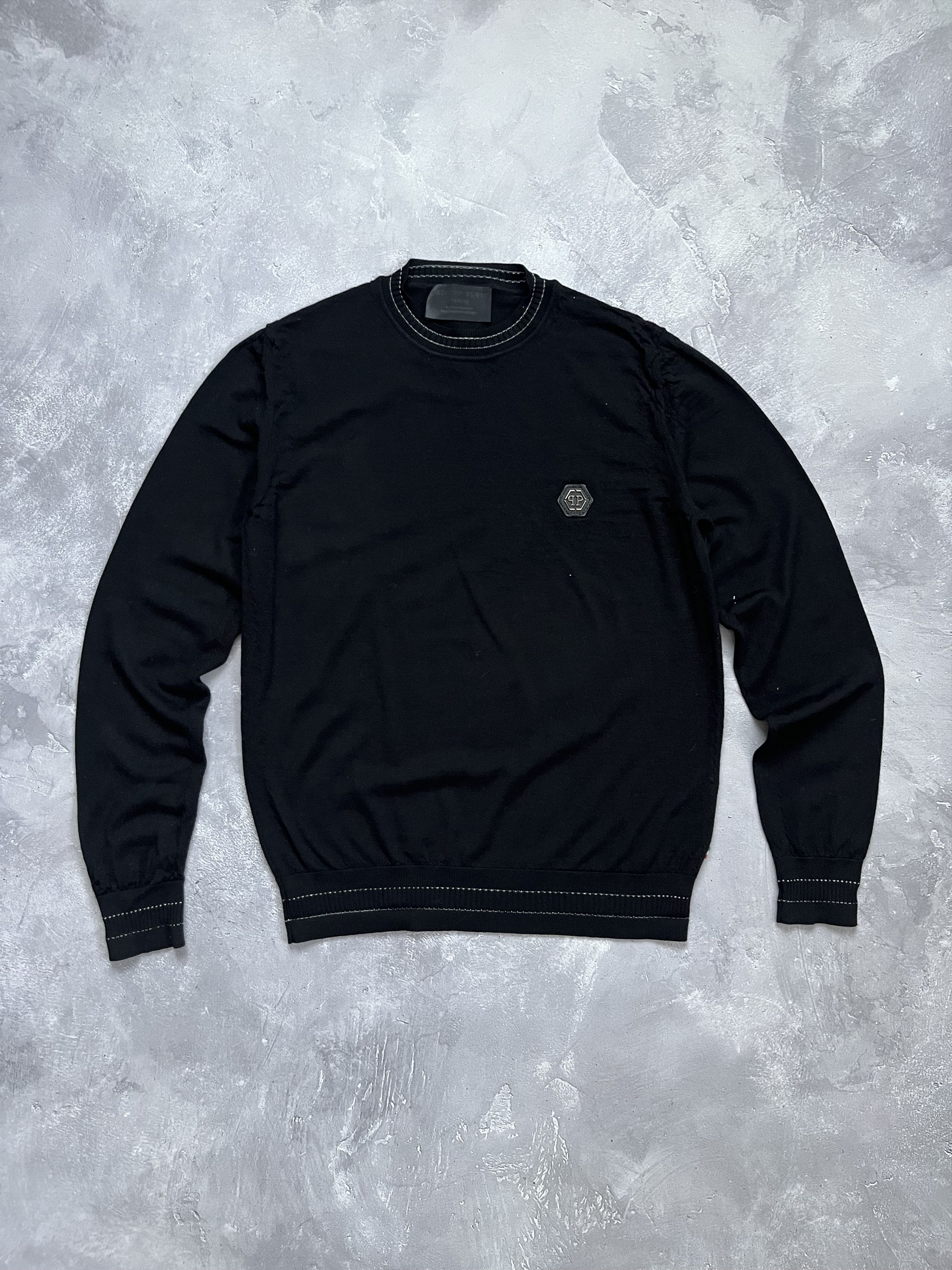 Philipp Plein PHILIPP PLEIN HOMME WOOL SWEATER BLACK CREWNECK Size US M / EU 48-50 / 2 - 1 Thumbnail