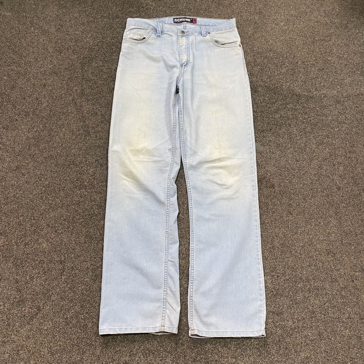 Vintage Vintage 90s Y2K Light Wash Baggy Wide Leg Jeans Skate 34 Size US 34 / EU 50 - 1 Thumbnail