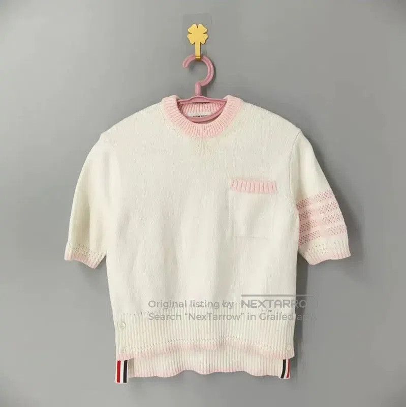Thom Browne Thom Browne White Knit Sweater for Women . Size L / US 10 / IT 46 - 1 Thumbnail