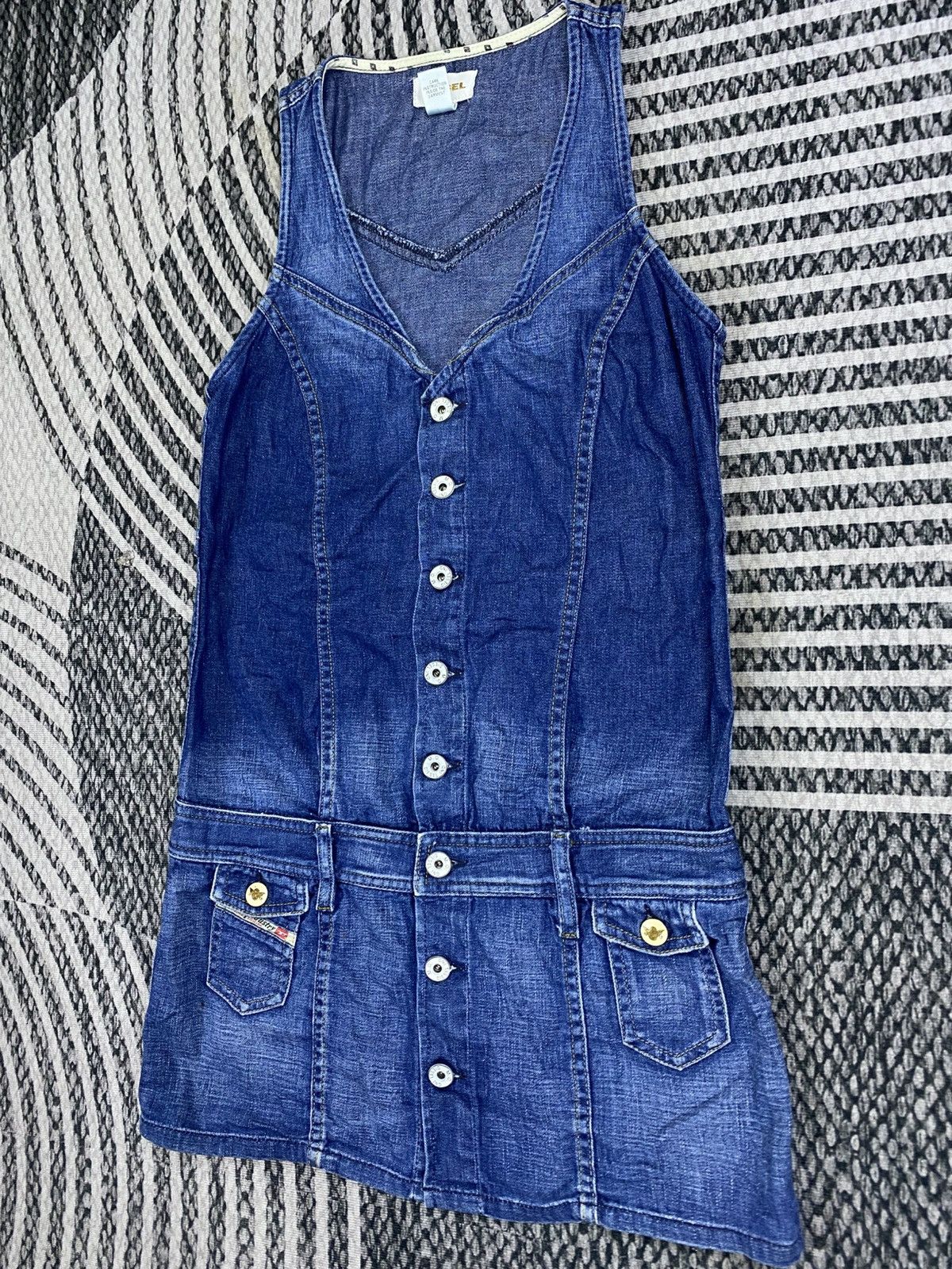 Diesel Vintage Diesel Blue Denim Button Down Dress Style Size XS / US 0-2 / IT 36-38 - 4 Thumbnail