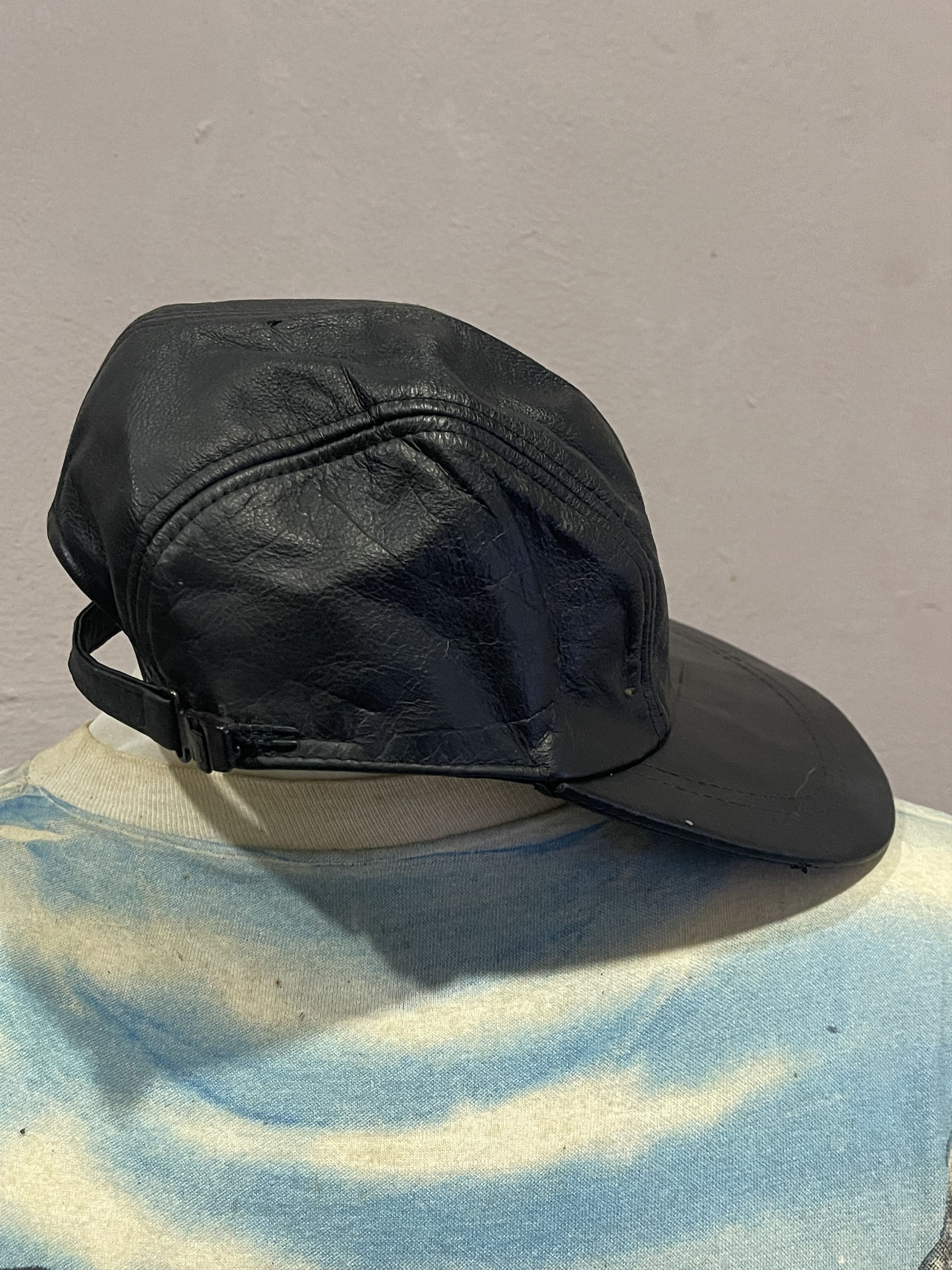 If Six Was Nine Vintage Black Leather Cap Size ONE SIZE - 3 Thumbnail