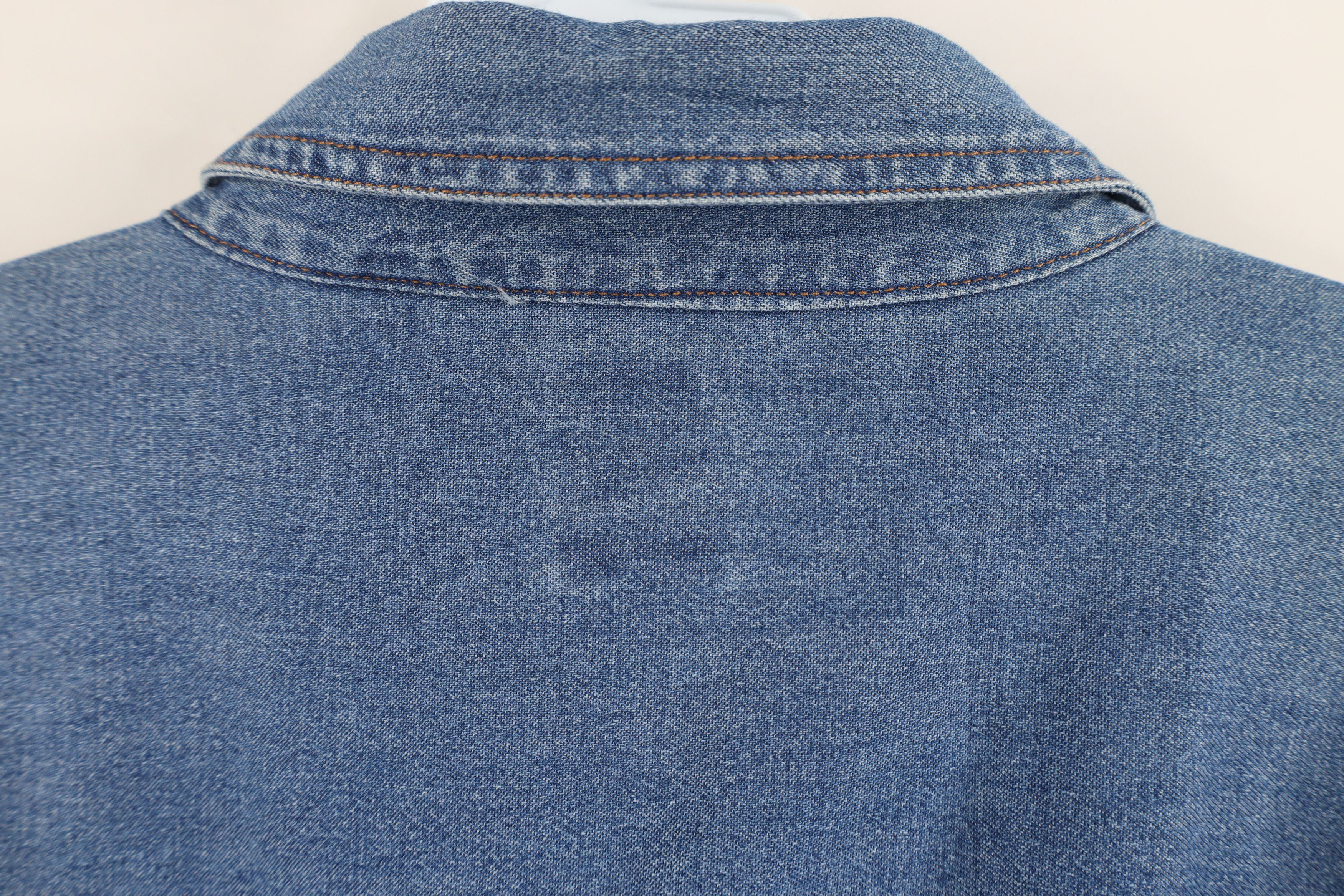 Vintage Vintage 90s Streetwear Collared Denim Jean Button Shirt Size 3XL / US 20-22 - 11 Thumbnail