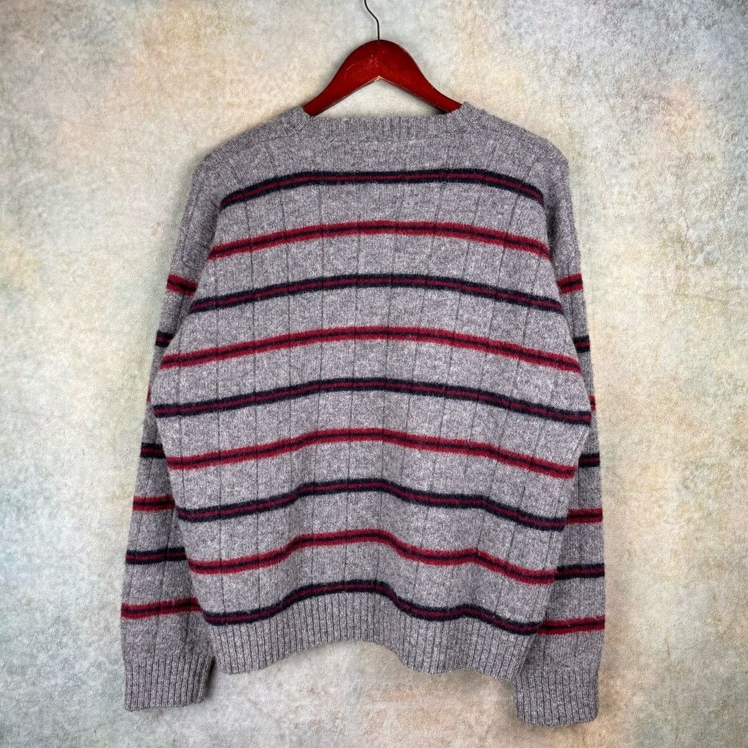 Tommy Hilfiger × Vintage VTG Tommy Hilfiger Striped Sweater Mens XL 100% Wool Size US XL / EU 56 / 4 - 3 Thumbnail