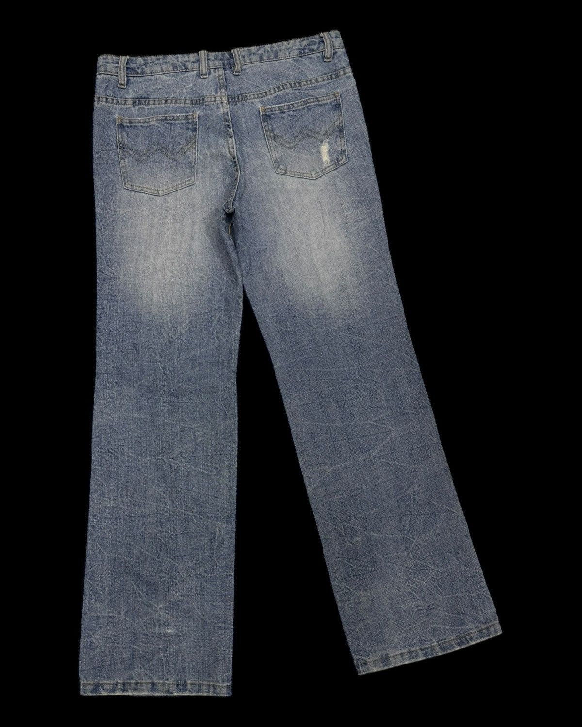 Japanese Brand FLARE JEANS💥90s Japanese Denim Fantastic & Forever Distress Size US 33 - 4 Thumbnail