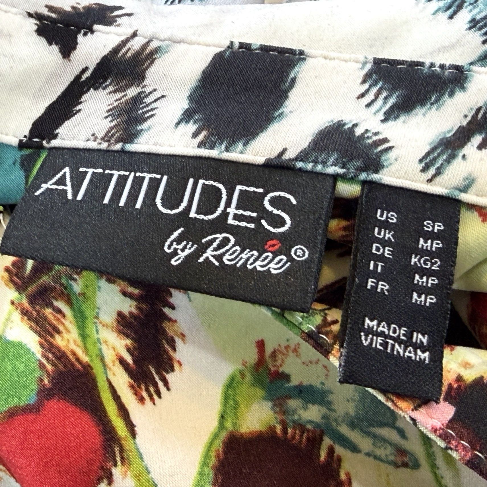 Vintage VINTAGE Attitudes by Renee Como Jersey Tunic Top Small Petite Mixed Print 3/4 Sleeve Size S / US 4 / IT 40 - 6 Thumbnail