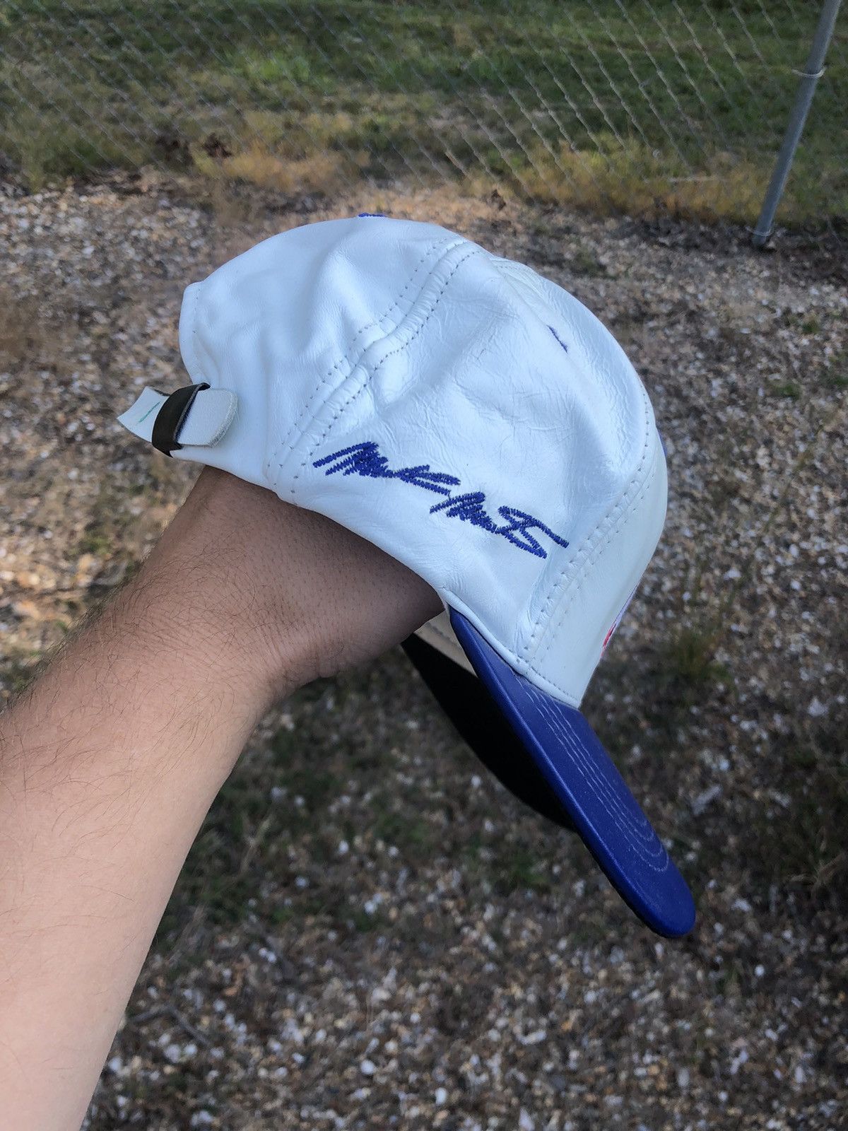 Jeff Hamilton Vintage Roush Racing Hat Cap Strap Back NASCAR Leather Size ONE SIZE - 6 Thumbnail