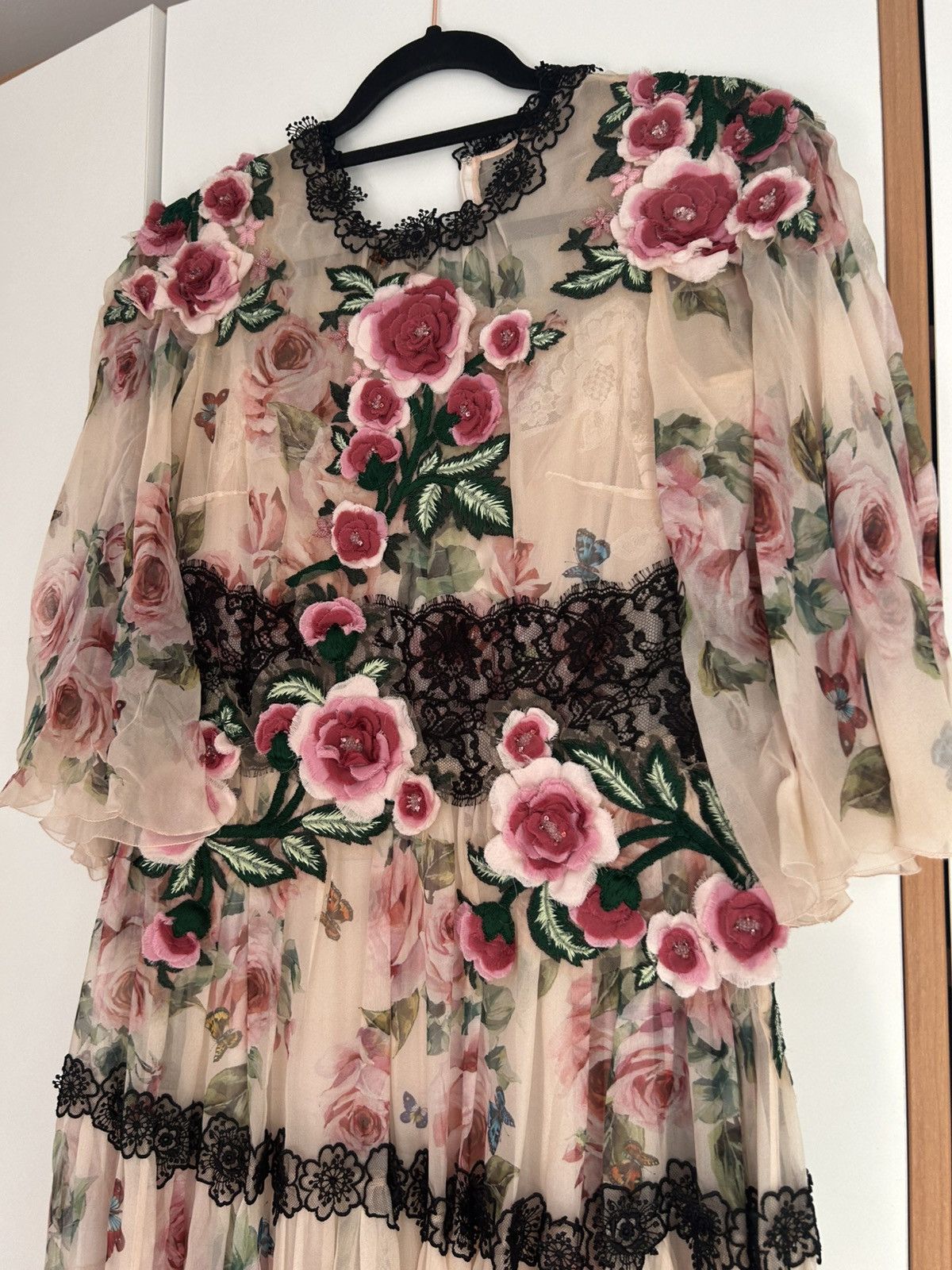 Dolce & Gabbana Floral lace embroidered floor length dress Size M / US 6-8 / IT 42-44 - 2 Thumbnail