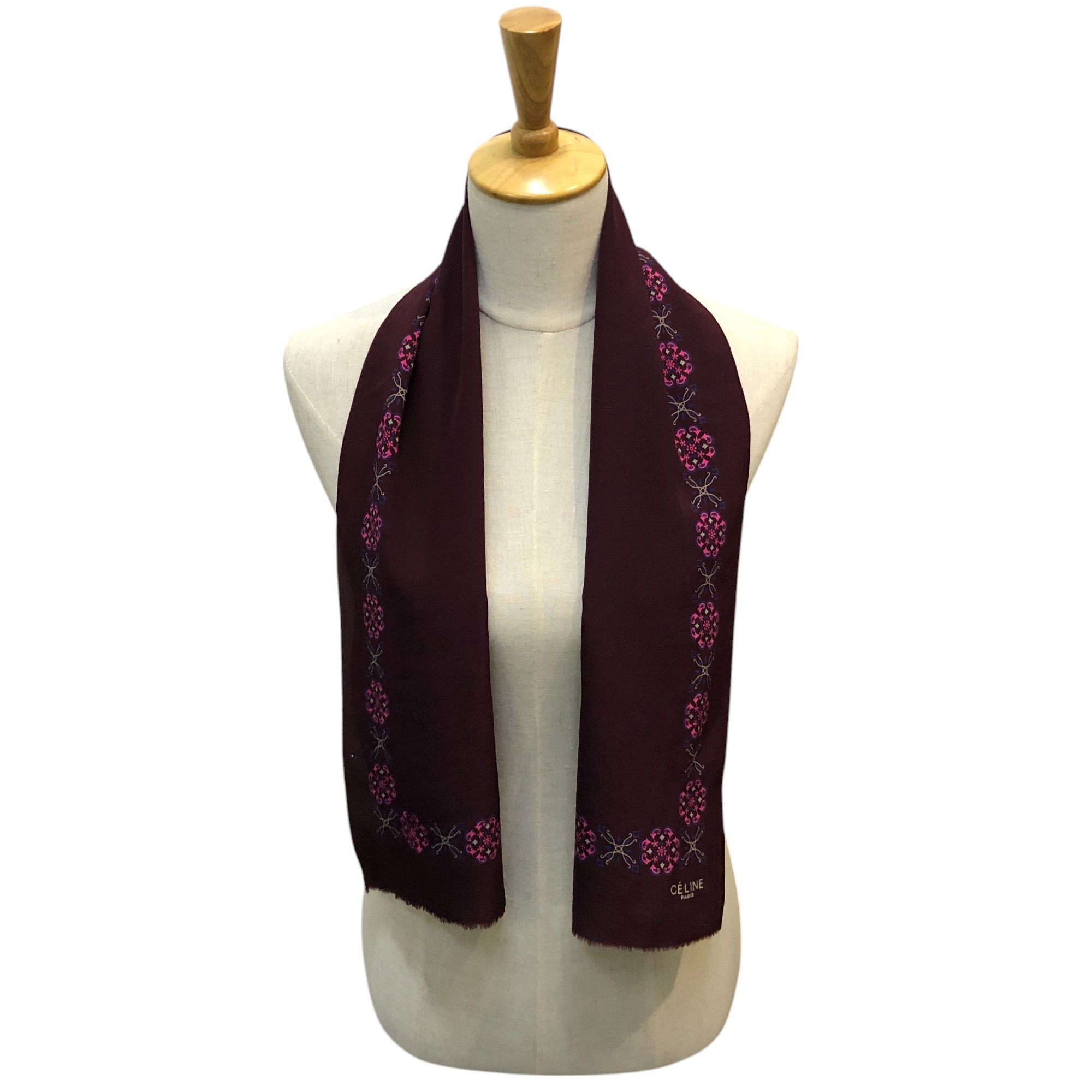 Celine Celine Floral Silk Stole Scarf Muffler Neckwear V2946 Size ONE SIZE - 1 Thumbnail