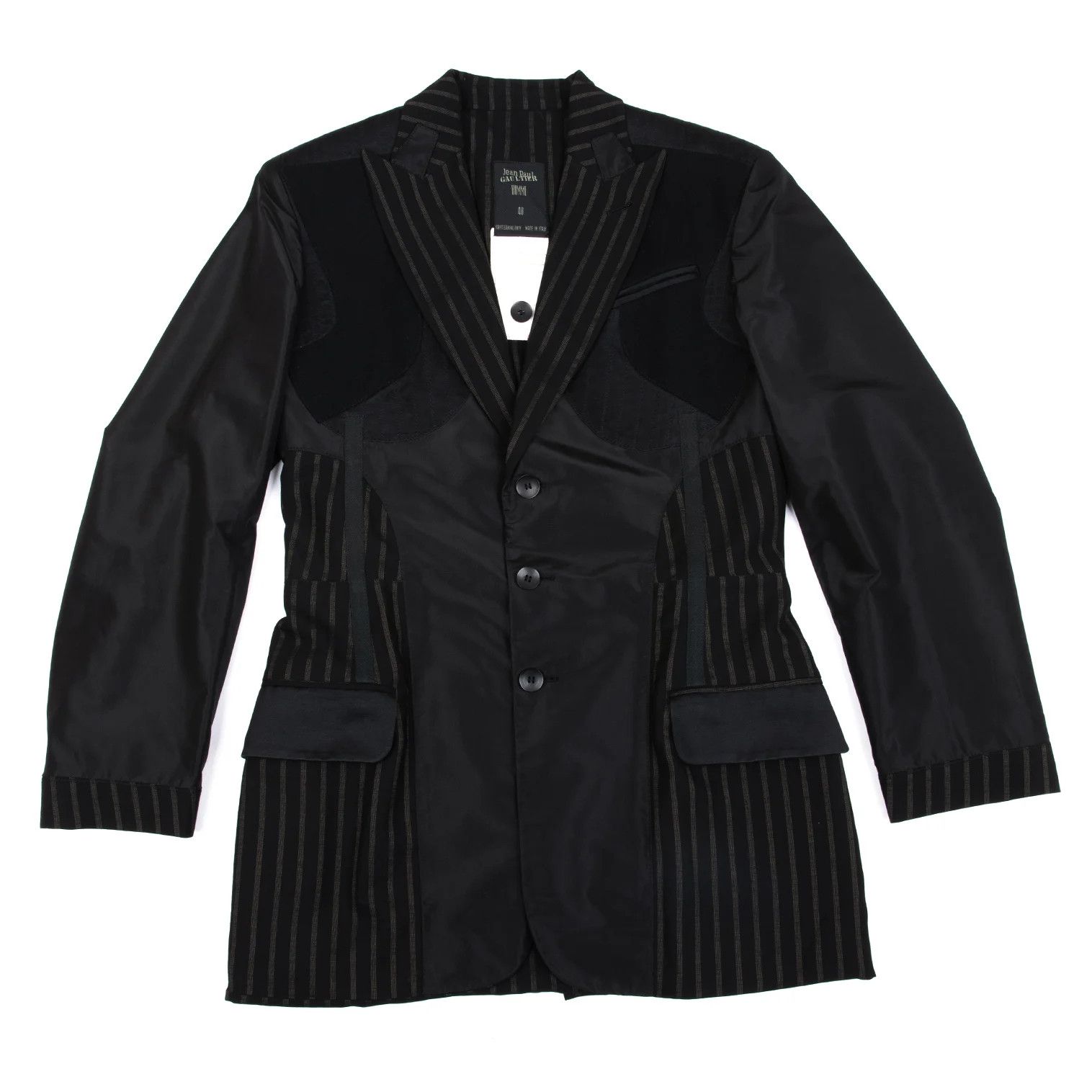 Jean Paul Gaultier Inside-Out Striped Jacket in Black Size 48 Size US M / EU 48-50 / 2 - 1 Thumbnail