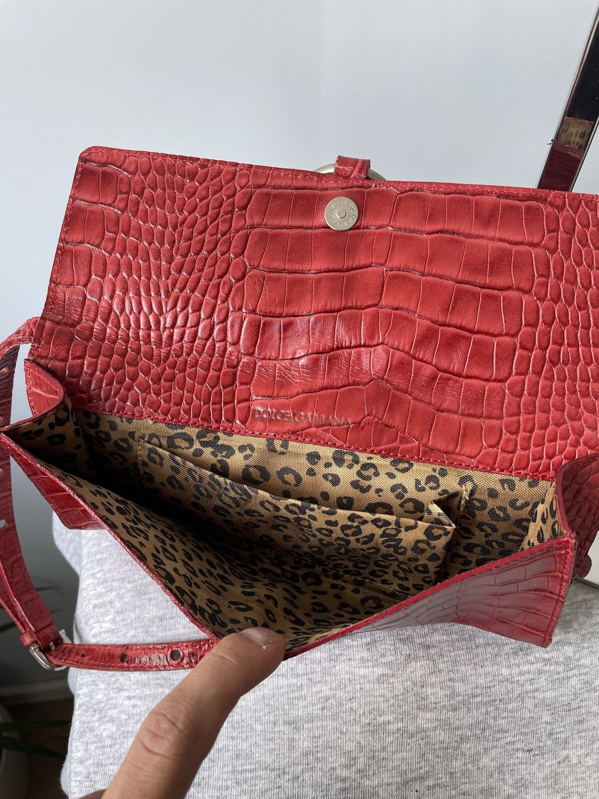 Dolce & Gabbana Dolce&Gabbana Vintage Y2k Red Leather Hand Bag Luxury Size ONE SIZE - 11 Thumbnail