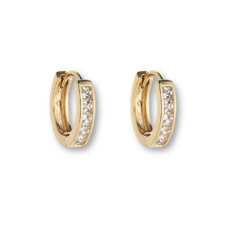 Other CZ Small Gold Hoop Earrings for Women Men Size ONE SIZE - 1 Thumbnail