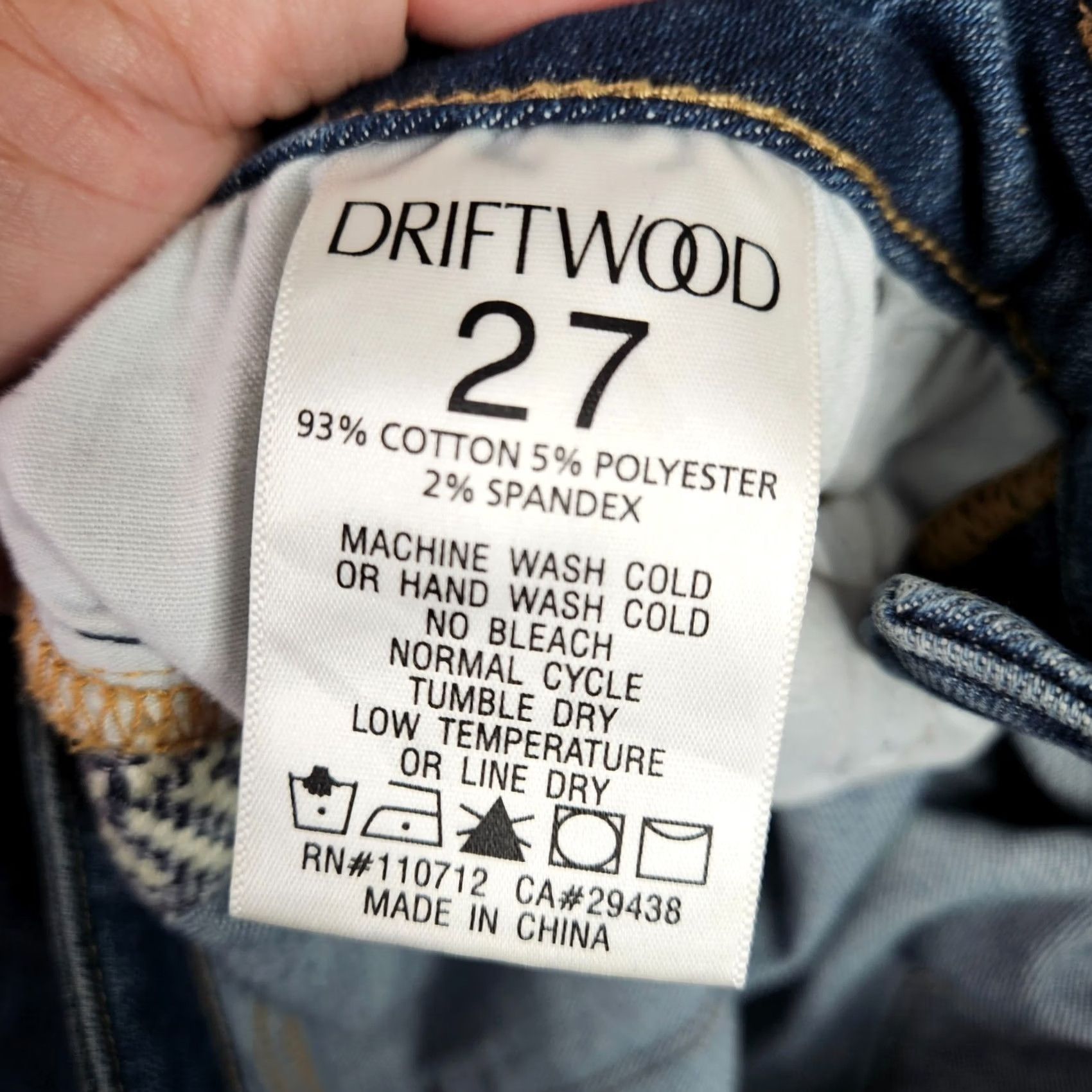 AYR Ayr Driftwood Blue Jeans W27 High Rise Slim Embroidered Side 5-Pocket Denim Cotton/Spandex Women/Metrics Size 27" / US 4 / IT 40 - 7 Thumbnail
