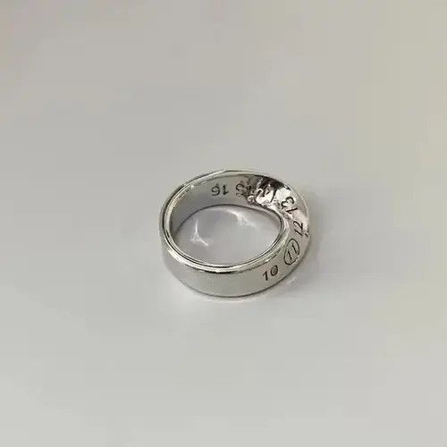 Jewelry × Vintage Distressed Twisted Design Engraved Number Ring Size ONE SIZE - 1 Thumbnail