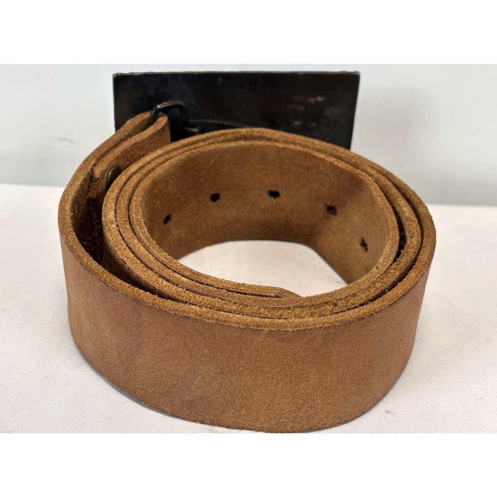 Vintage VINTAGE Jack Daniel’s Belt Buckle & Brown Leather Belt - Men’s (Size 35-40”) Brown, Rockabilly, 1970s, Food & Drink, Original Mens Belt Set Size ONE SIZE - 3 Thumbnail