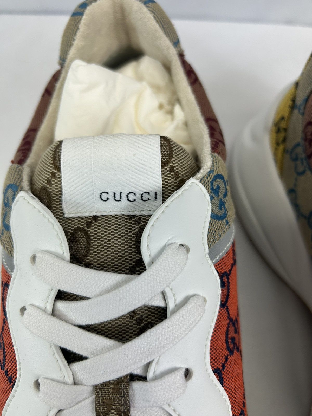 Gucci GUCCI Rhyton GG Leather Canvas Sneaker Size US 13 / EU 46 - 3 Thumbnail