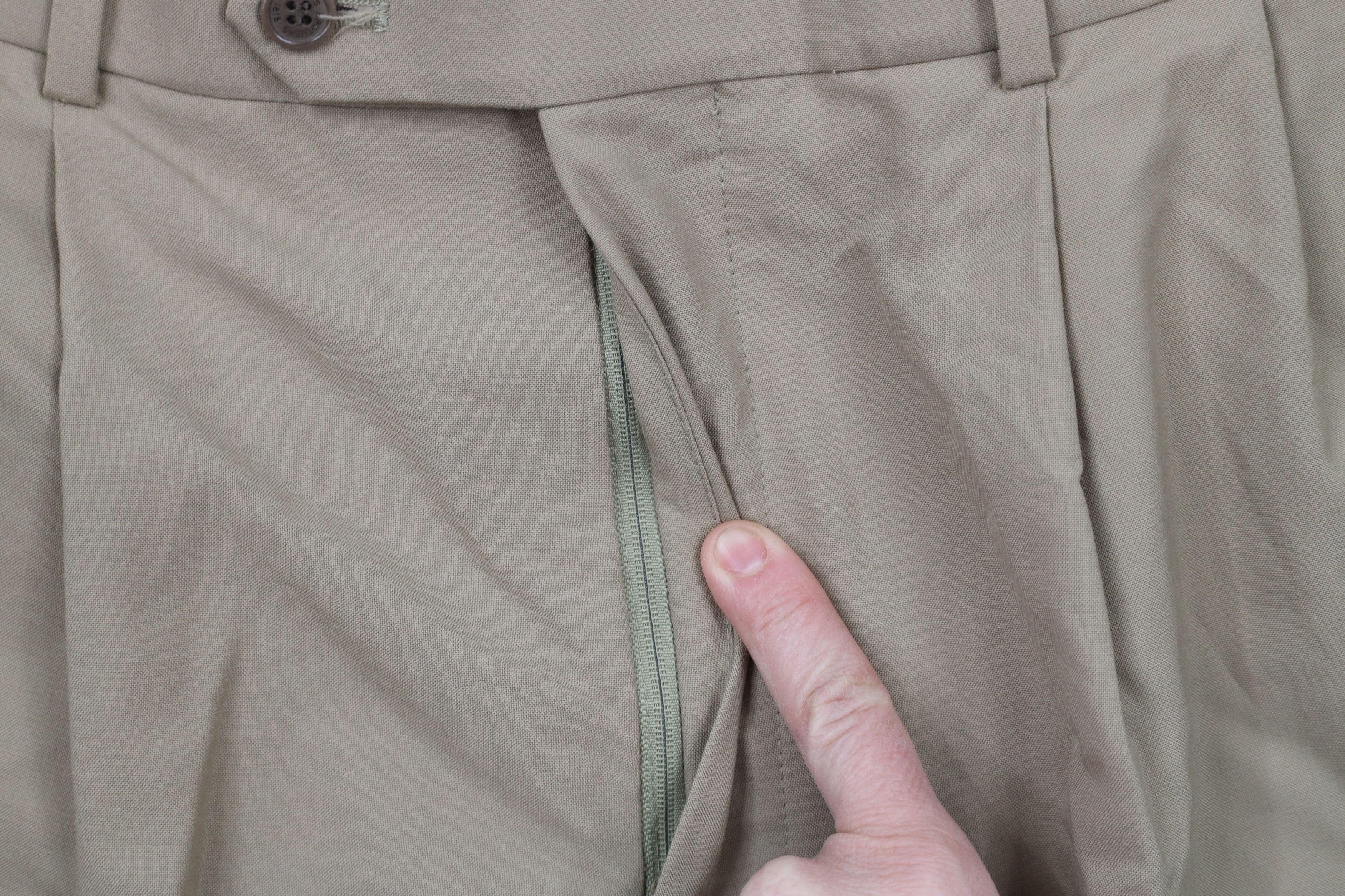 Brooks Brothers × Vintage Vintage 90s Brooks Brothers Cuffed Wool Chino Pants Beige Size US 36 / EU 52 - 6 Thumbnail