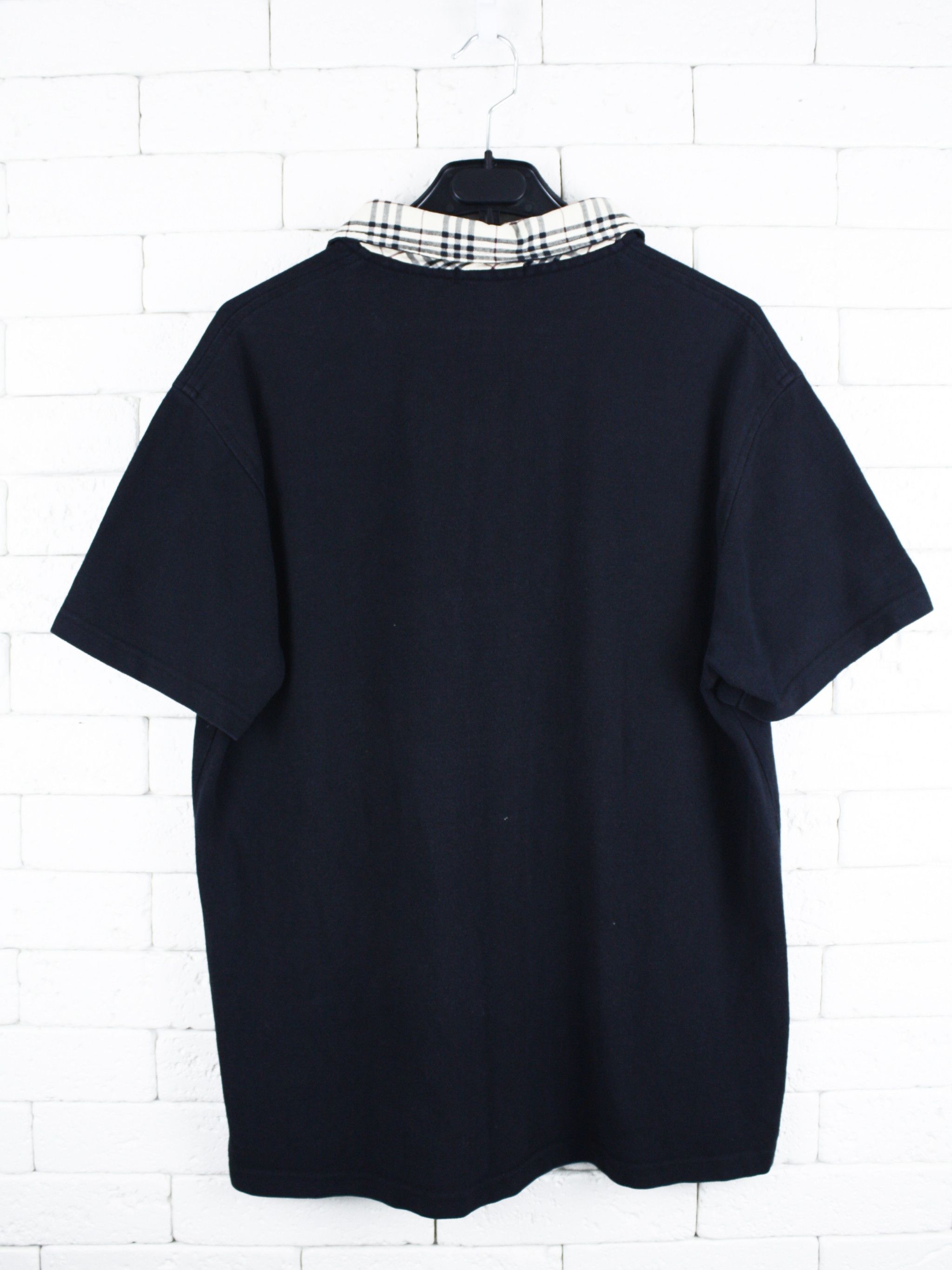 Burberry Burberry Polo Shirt Blue Nova Check Collar Vintage Size US M / EU 48-50 / 2 - 2 Thumbnail