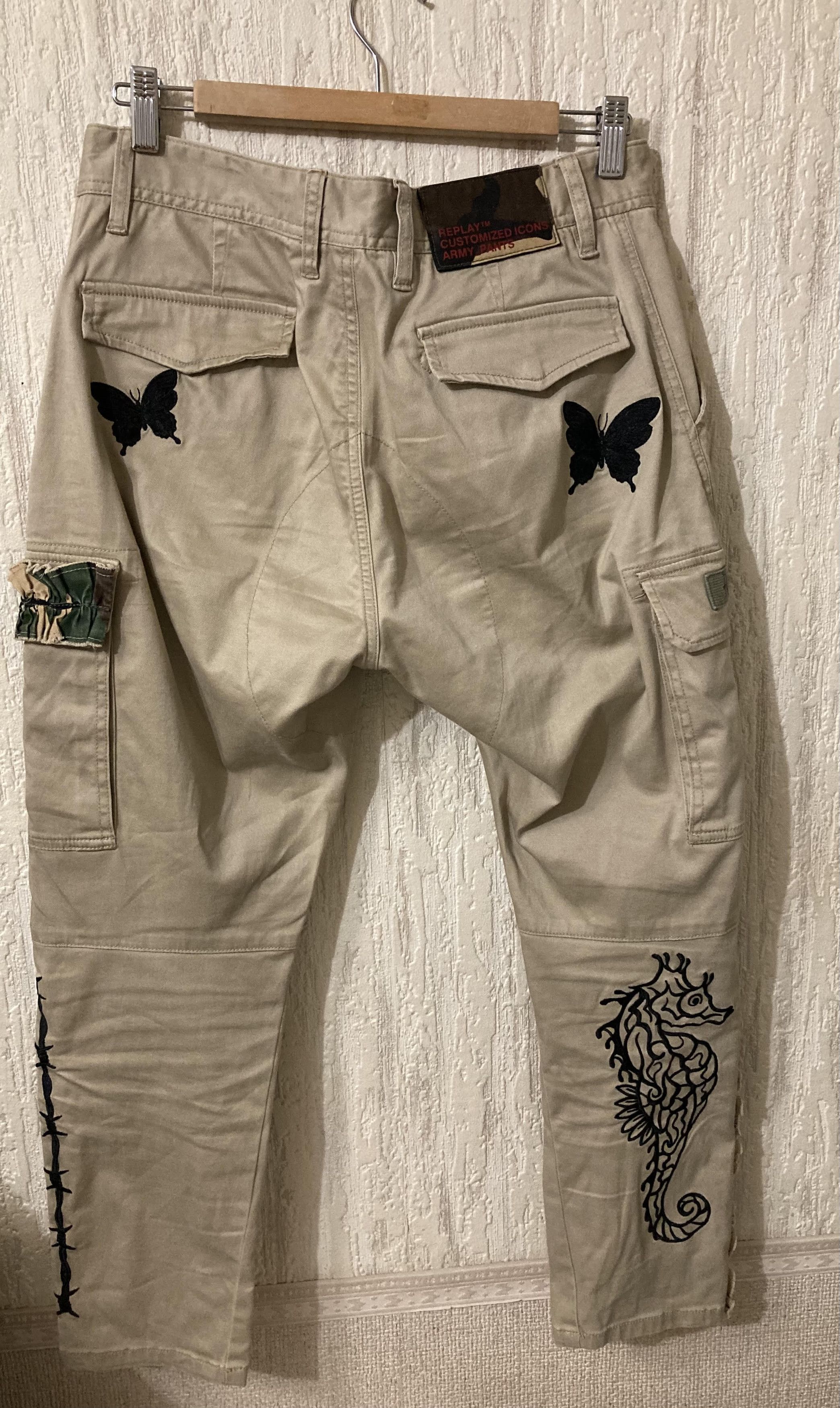 Replay Replay Rare Customized Cargo Style Icons Army Pants Size 29" - 6 Thumbnail