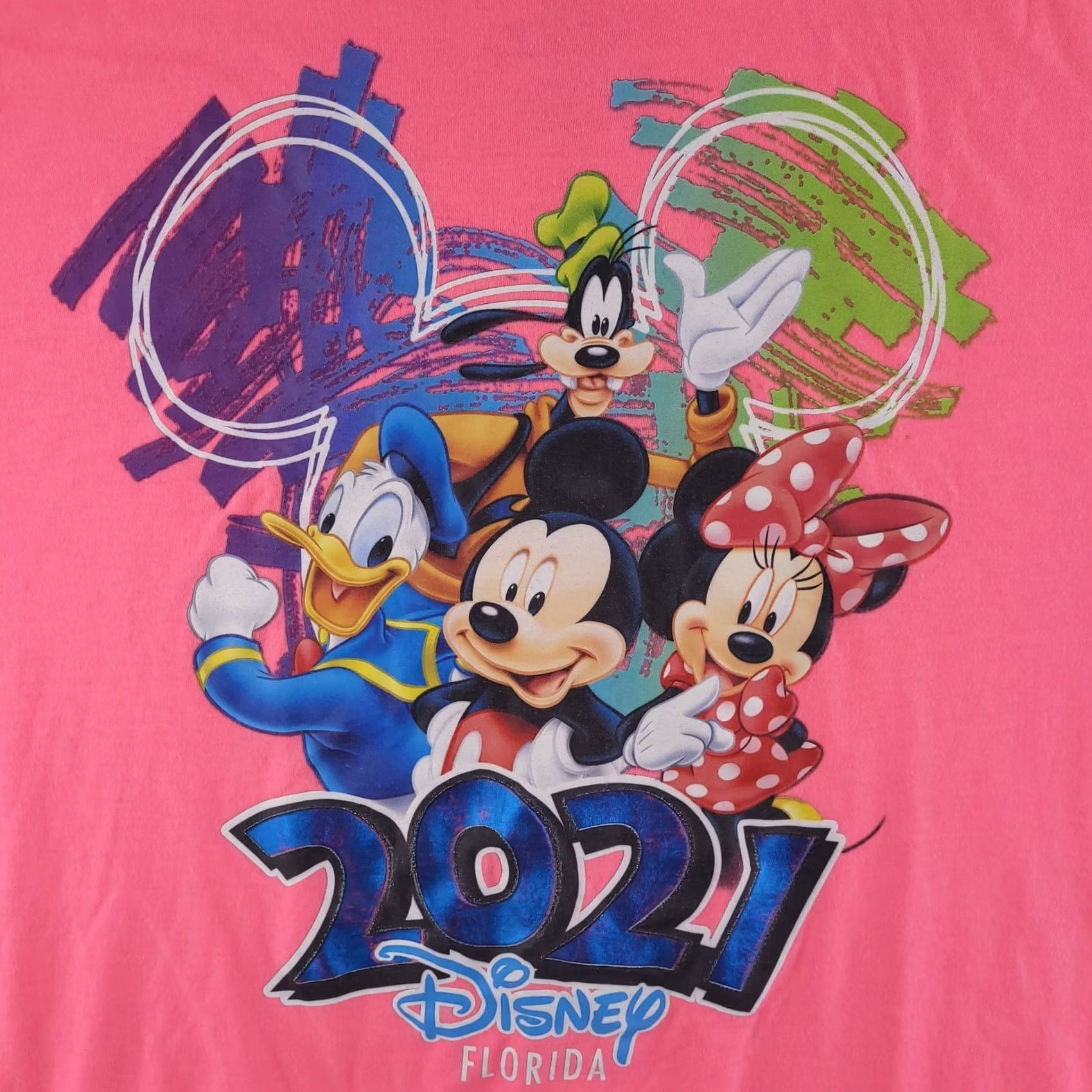 Disney Disney Mens Shirt 3XL Pink Short Sleeve Crewneck 2021 Graphic Tee Cast Mickey Size US XXL / EU 58 / 5 - 2 Thumbnail