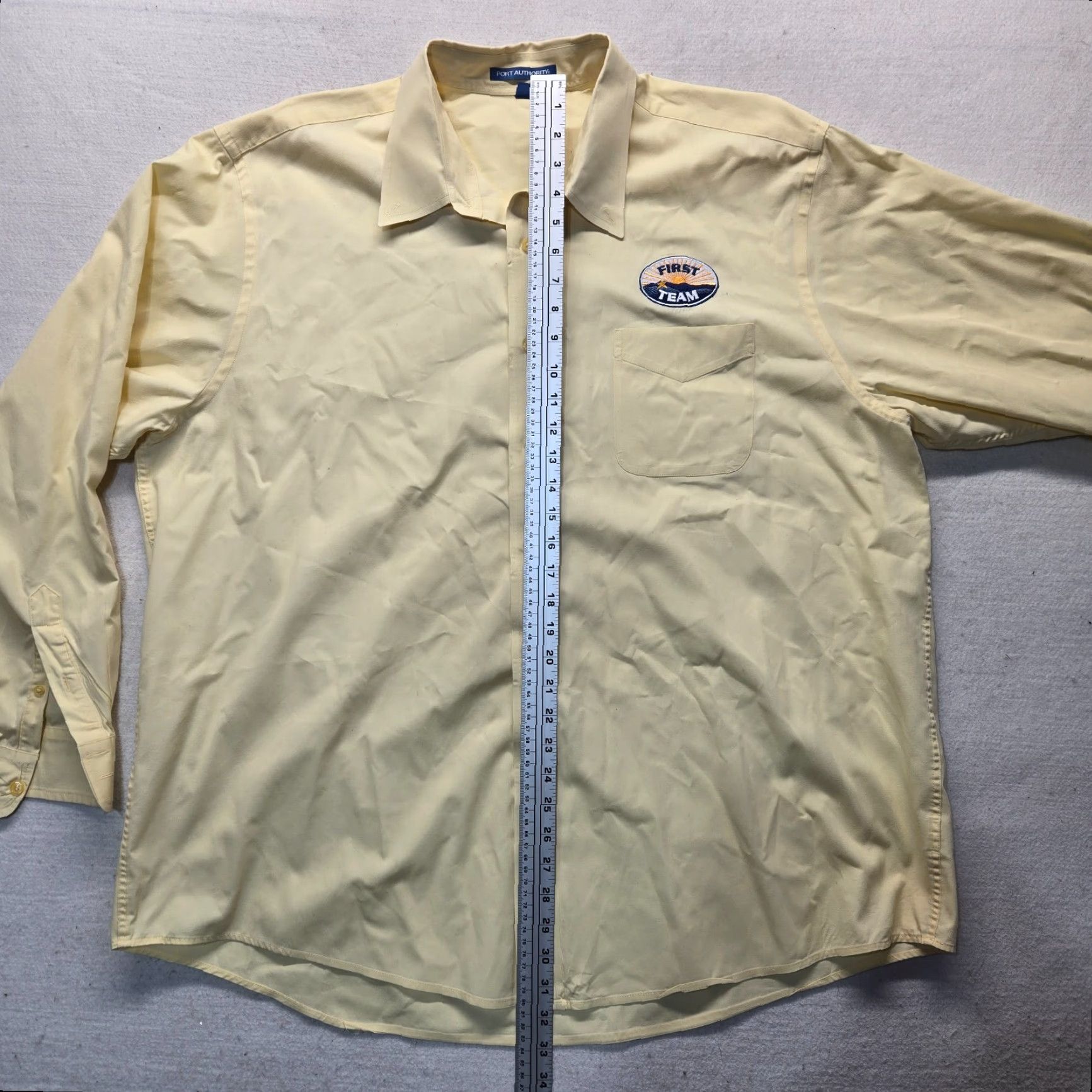 Logo 7 First Team Shirt Men 3XL Yellow Logo Button-Down Long Sleeve VA Virginia Roanoke United States? Size US XXL / EU 58 / 5 - 7 Thumbnail