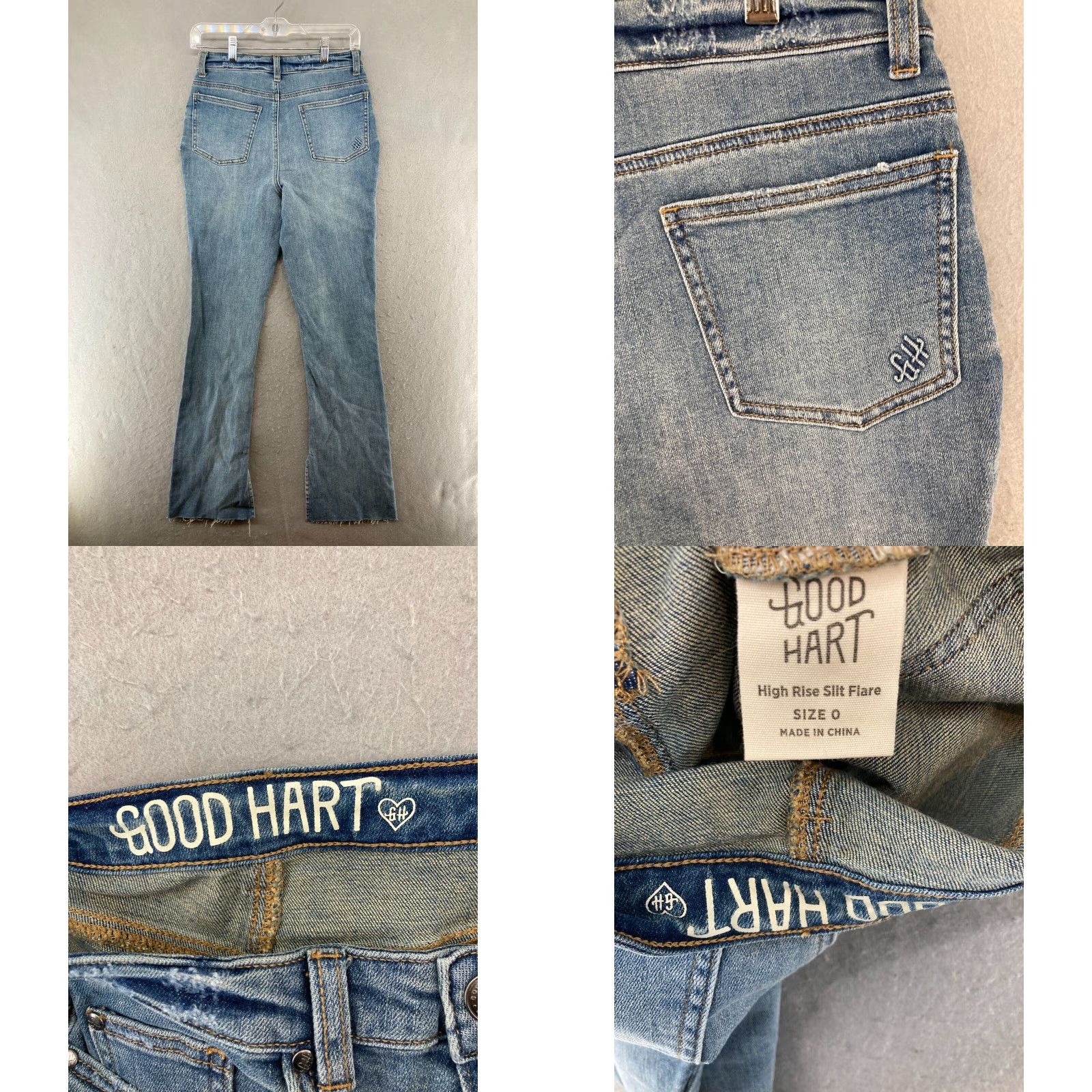 Vintage Good Hart Jeans Womens 0 high Rise Slit Flare NWT Size 25" / US 0 / IT 36 - 8 Thumbnail
