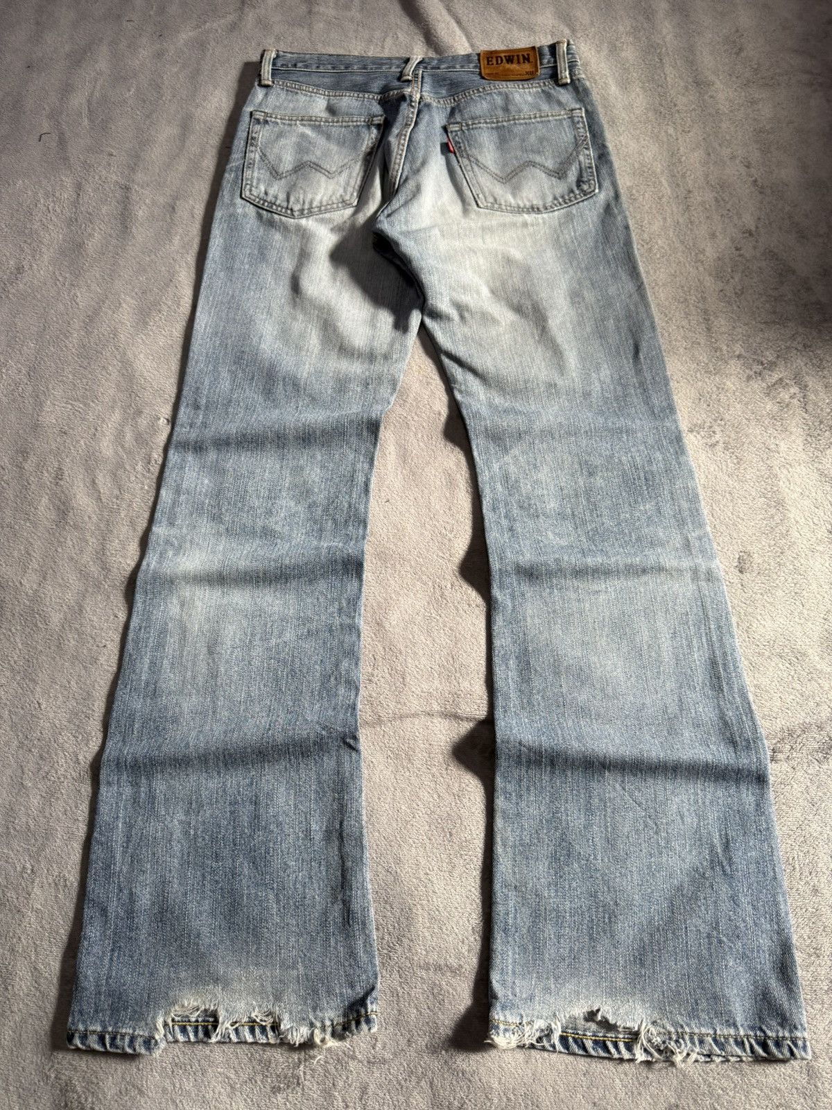 Edwin × Vintage Edwin XV441 Bootcut Flared Natural Distressed Jeans Size US 30 / EU 46 - 2 Thumbnail