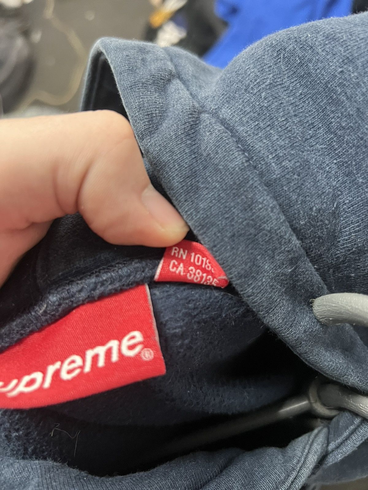 Supreme Supreme Zip Hoodie Big Logo Navy Blue Mens Size L Size US L / EU 52-54 / 3 - 7 Thumbnail