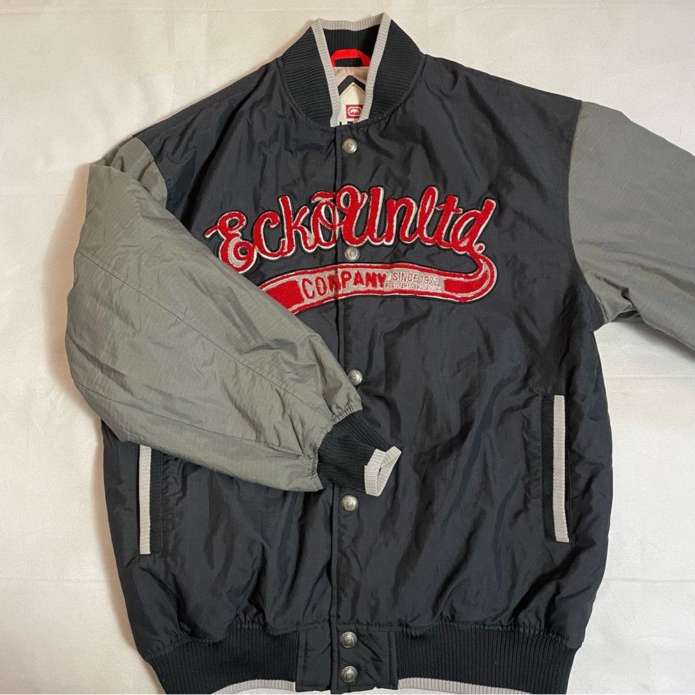 Other New Ecko Unltd Grey Red Embroidered Bomber Jacket Size M Size US M / EU 48-50 / 2 - 2 Thumbnail