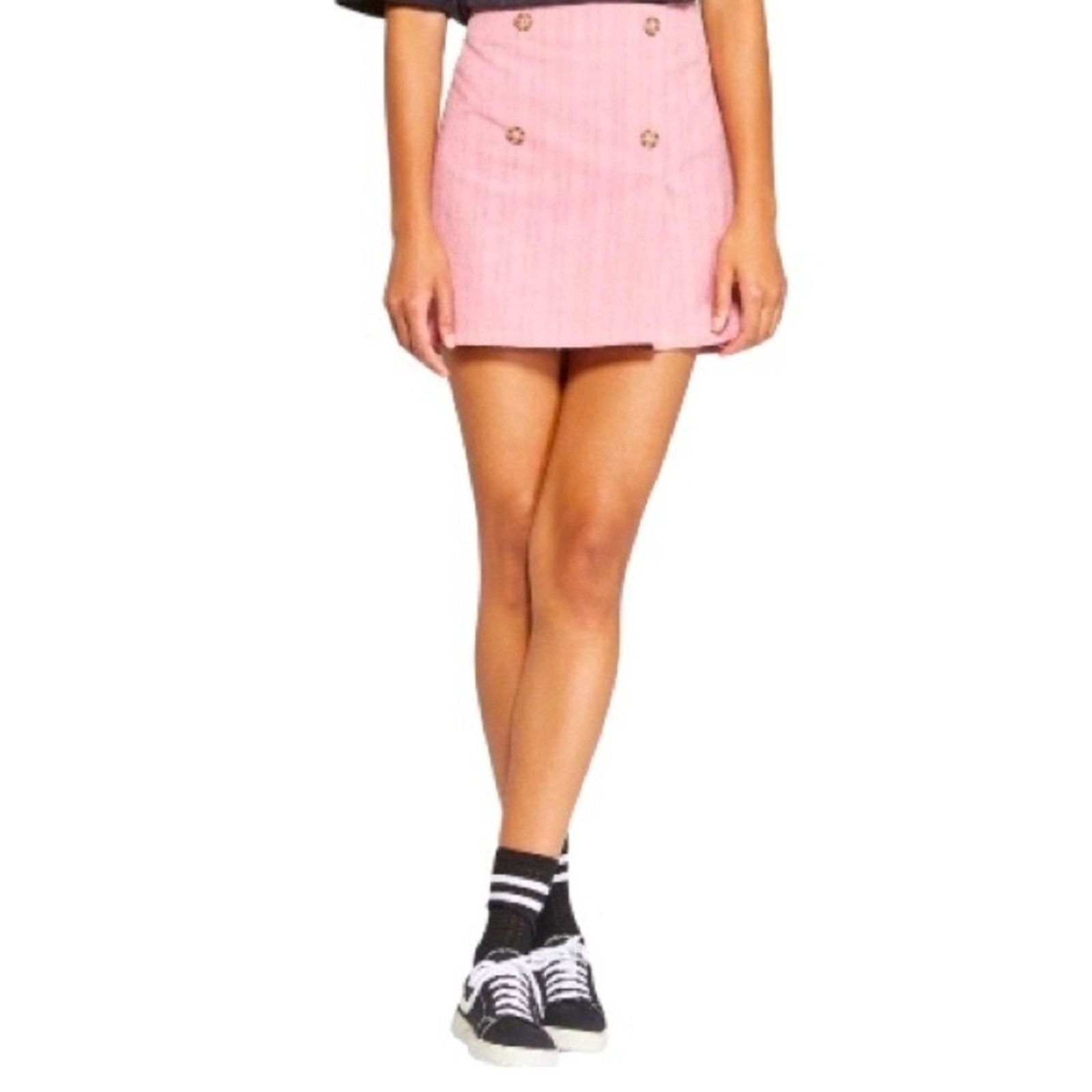 Target Basics Wild Fable Pink Corduroy Skirt with Buttons Size 28" / US 6 / IT 42 - 1 Thumbnail