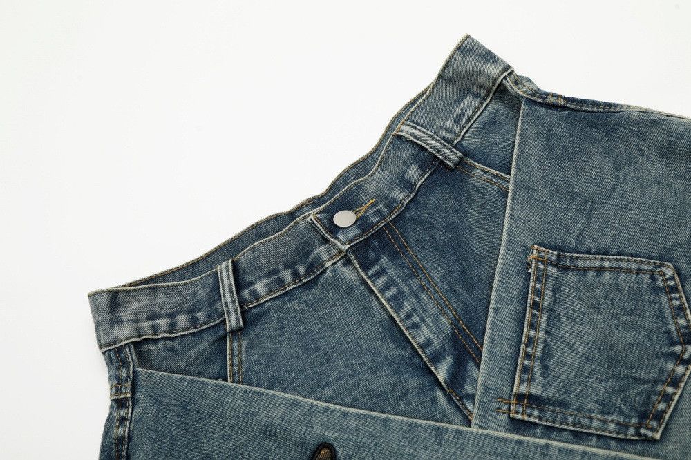 Jean American men's star embroidered scimitar lace-up jeans Size US 32 / EU 48 - 3 Thumbnail