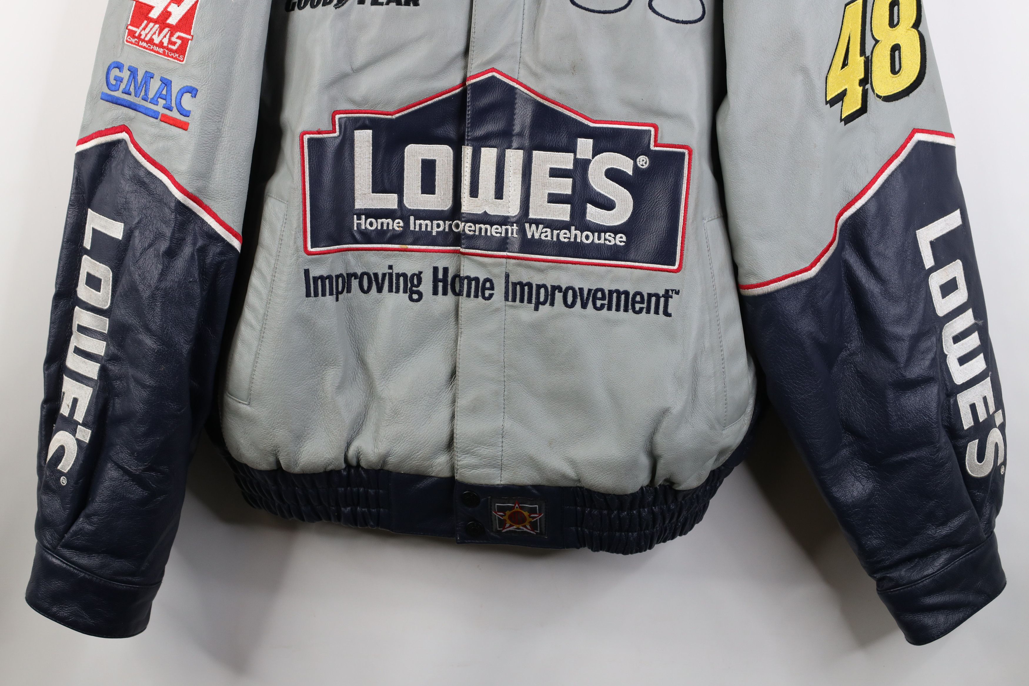 Vintage Vintage 90s Y2K NASCAR Jimmie Johnson Racing Bomber Jacket Size US L / EU 52-54 / 3 - 3 Thumbnail