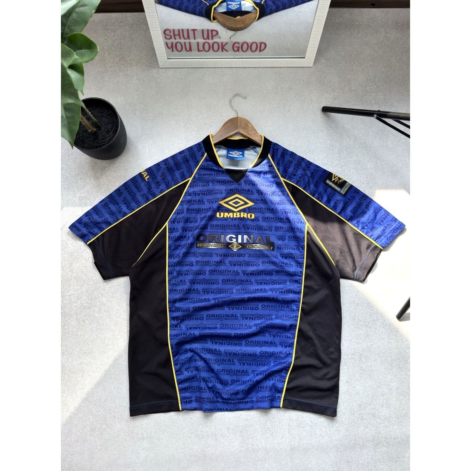 Umbro Umbro Pro Training Vintage Jersey Monogram T Shirt Blue XL Men Size US XL / EU 56 / 4 - 2 Thumbnail