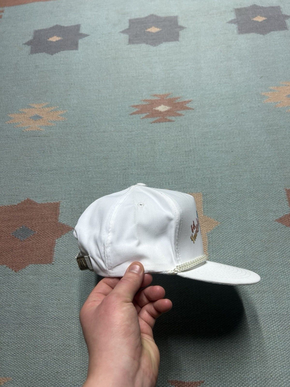 Vintage Vintage 90s strapback hat get your kicks on Route 66 white Size ONE SIZE - 8 Thumbnail