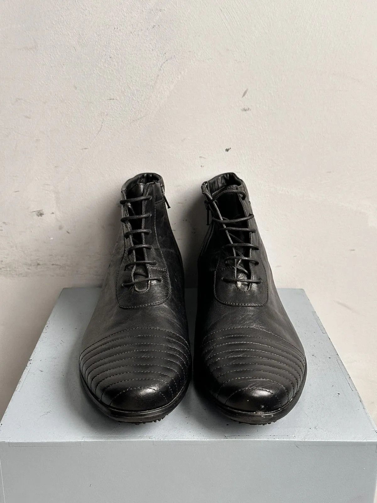 MoMA Classic black leather boots Heidi Sliman vintage style Size US 11 / EU 44 - 3 Thumbnail