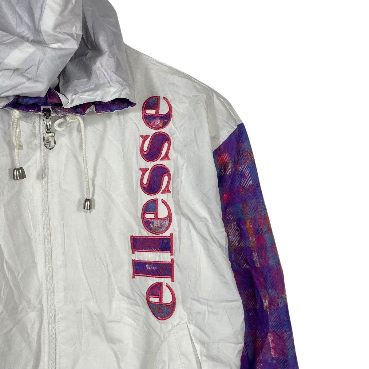 Ellesse Vintage Ellesse Windbreaker Jacket White Purple Graphic Size US L / EU 52-54 / 3 - 5 Thumbnail