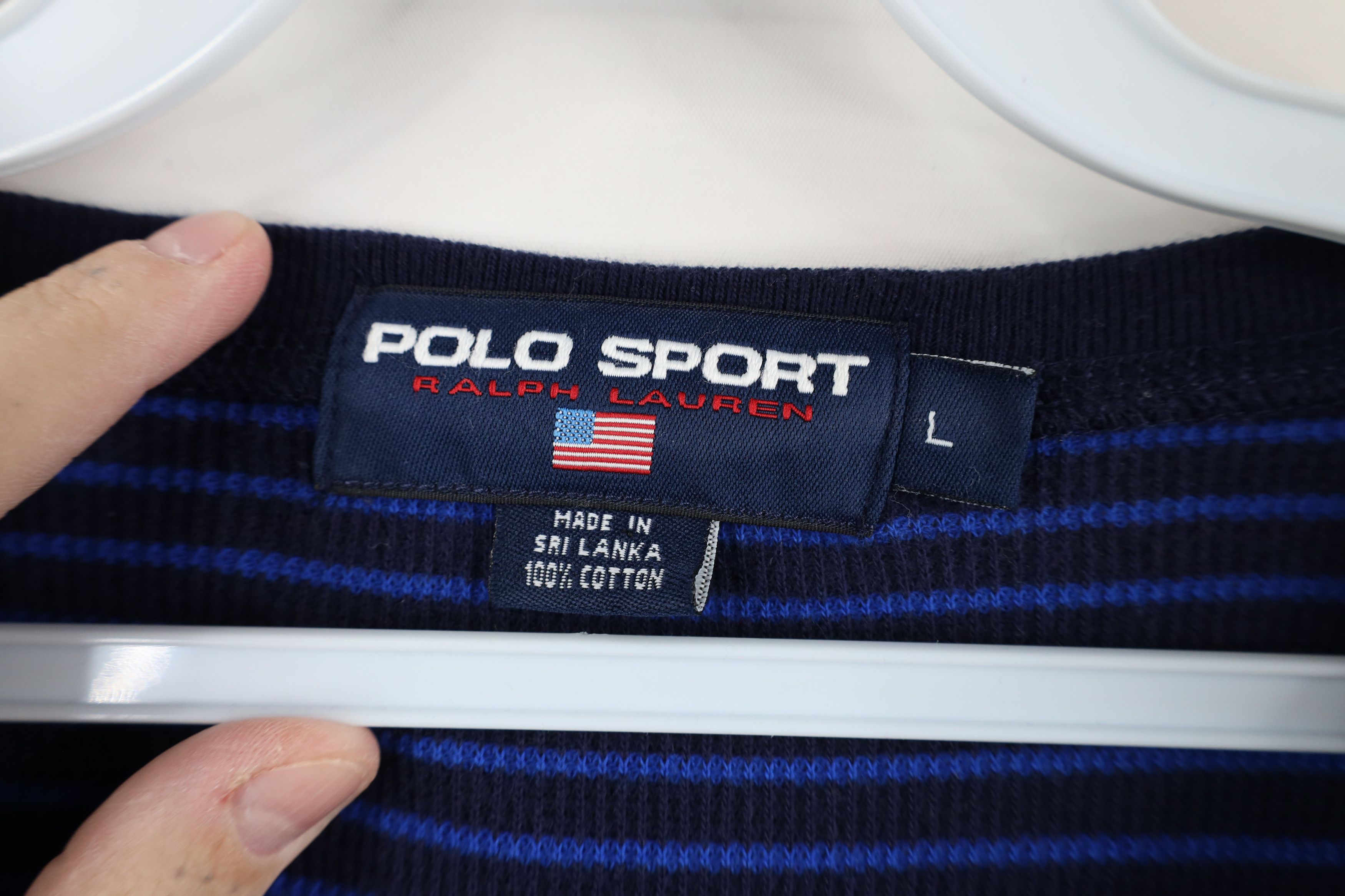 Ralph Lauren × Vintage Vintage 90s Polo Sport Ralph Lauren Waffle Knit T-Shirt Size US L / EU 52-54 / 3 - 6 Thumbnail