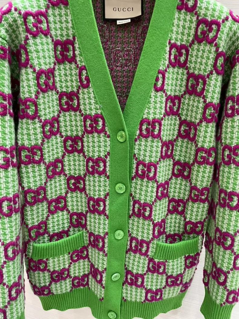 Gucci Gucci Full logo wool knitted cardigan sweater 2501-Nextarro Size US XXS / EU 40 - 4 Thumbnail