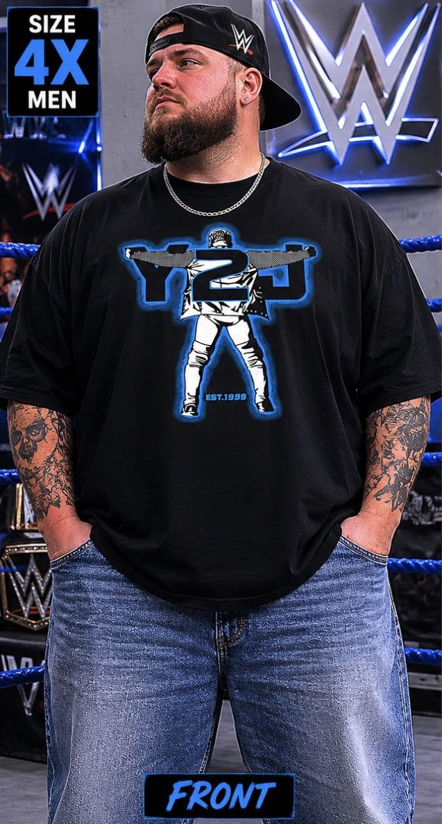 WWE WWE Chris Jericho Authentic Wear T-Shirt Mens 4X Black Tee Size US XXL / EU 58 / 5 - 1 Thumbnail