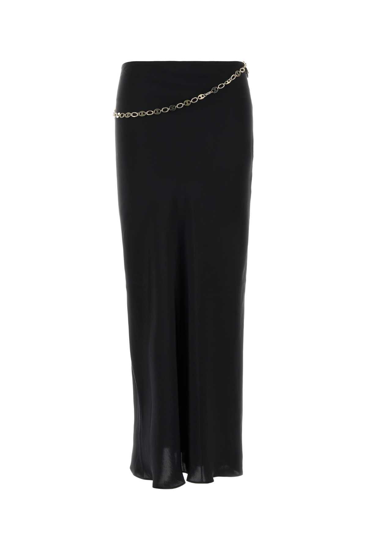 Paco Rabanne Black Satin Skirt Size 28" / US 6 / IT 42 - 1 Thumbnail