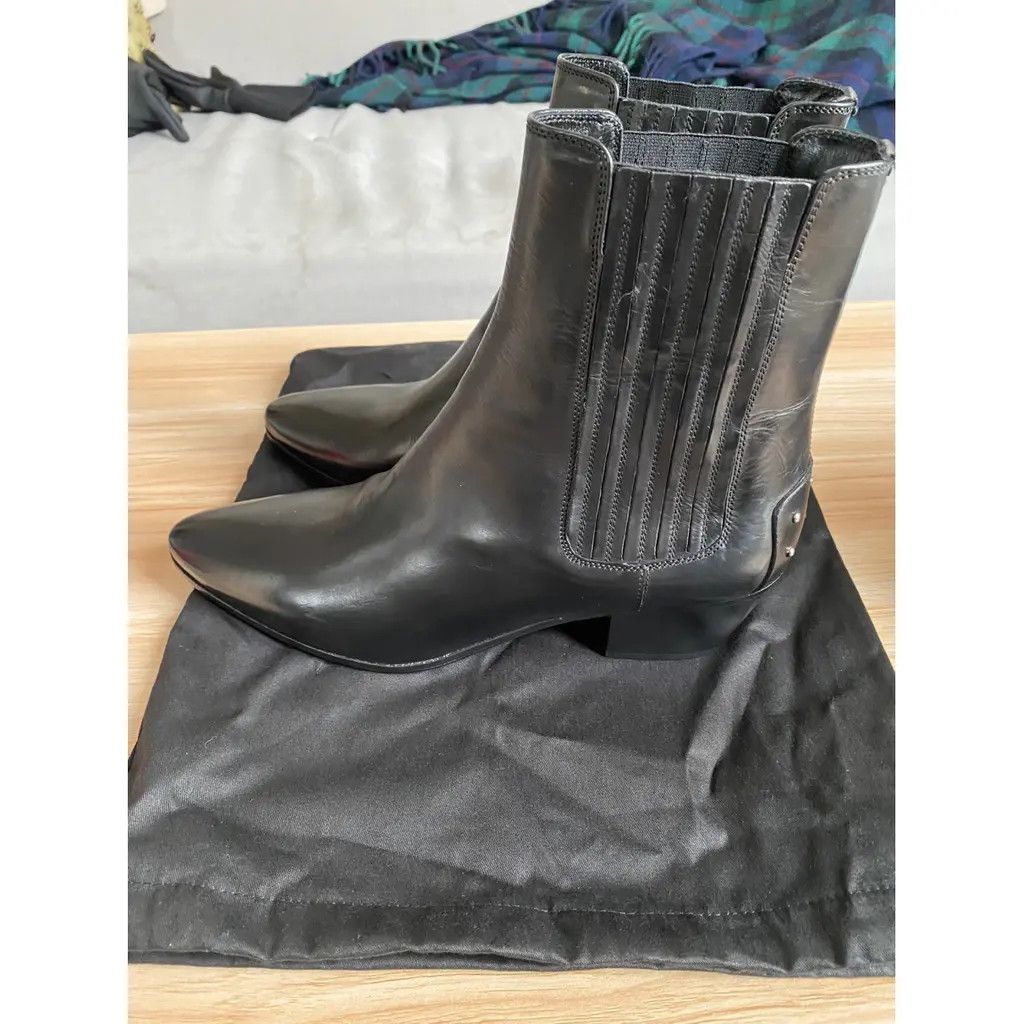 Saint Laurent Paris o1b1hav110924 West Chelsea Boots in Smooth in Black Size US 5 / IT 35 - 3 Thumbnail