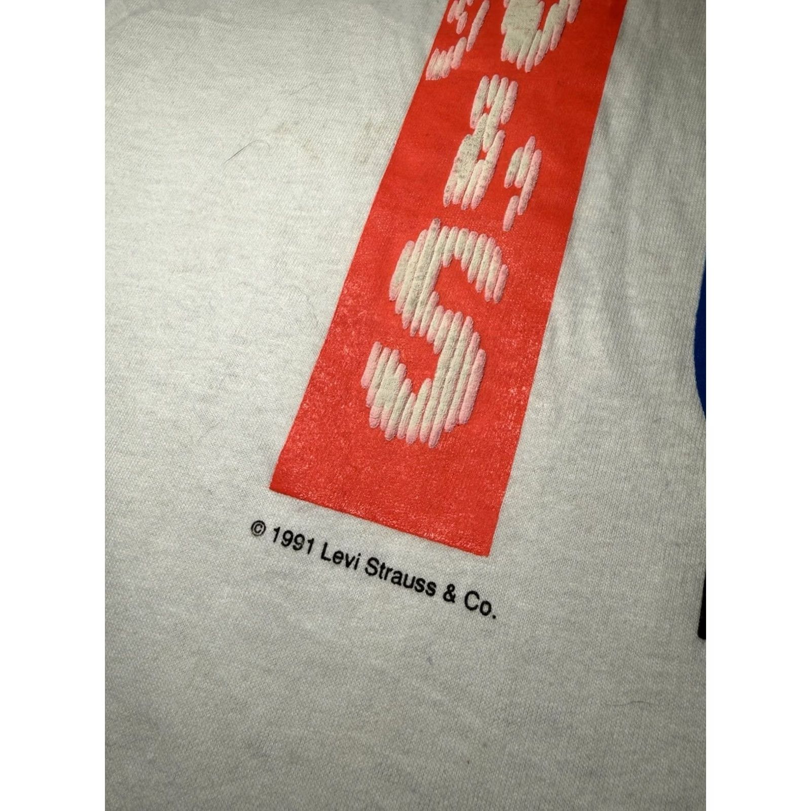Levi's VINTAGE LEVI'S 501 T Shirt XL White 90s BUTTON YOUR FLY Single Stitch USA Size US XL / EU 56 / 4 - 4 Thumbnail