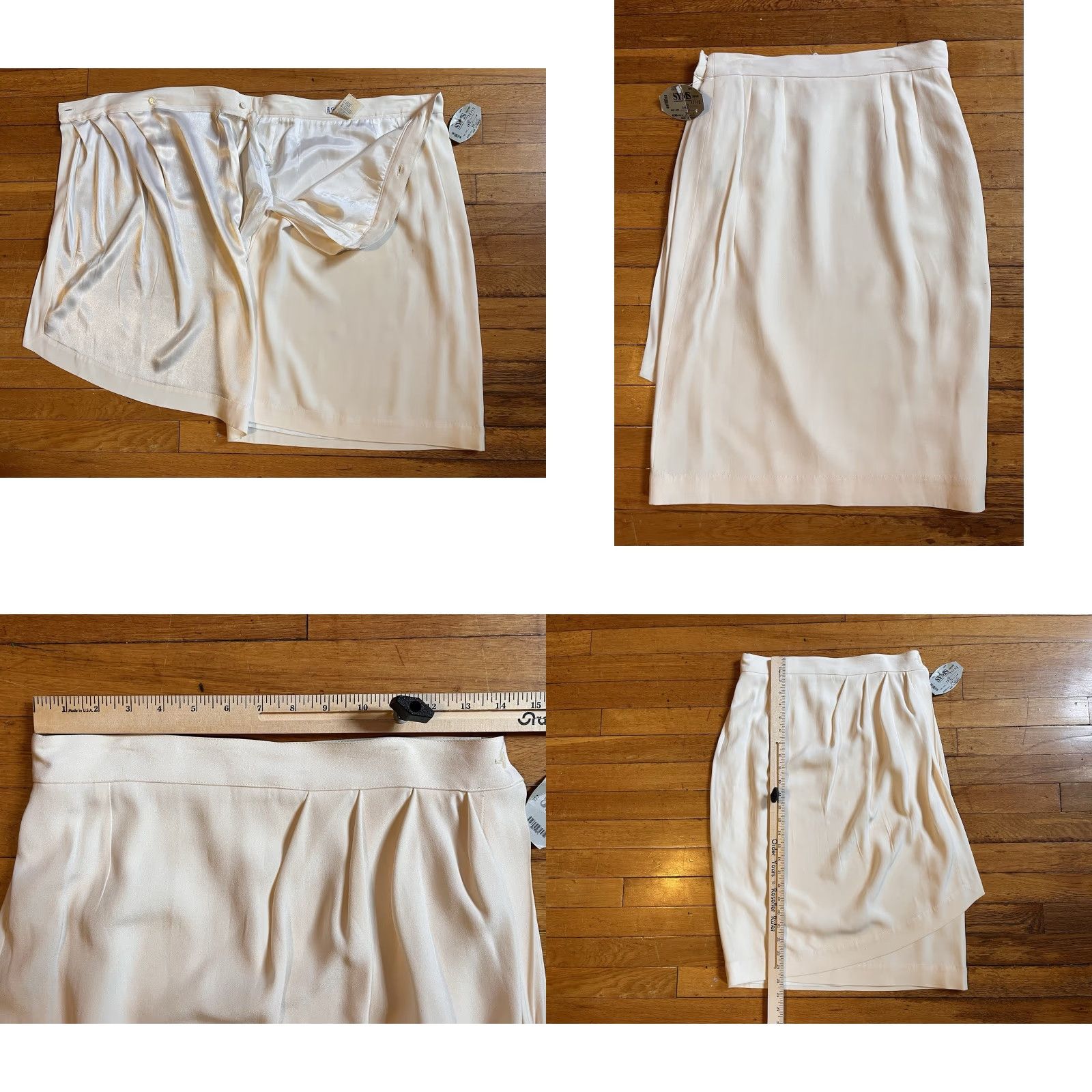 Guy Laroche VINTAGE Guy Laroche Boutique Paris Wrap Skirt Women's W12 Knee Length White 80s Bohemian 80s Mens? Size 34" / US 12 / IT 48 - 8 Thumbnail