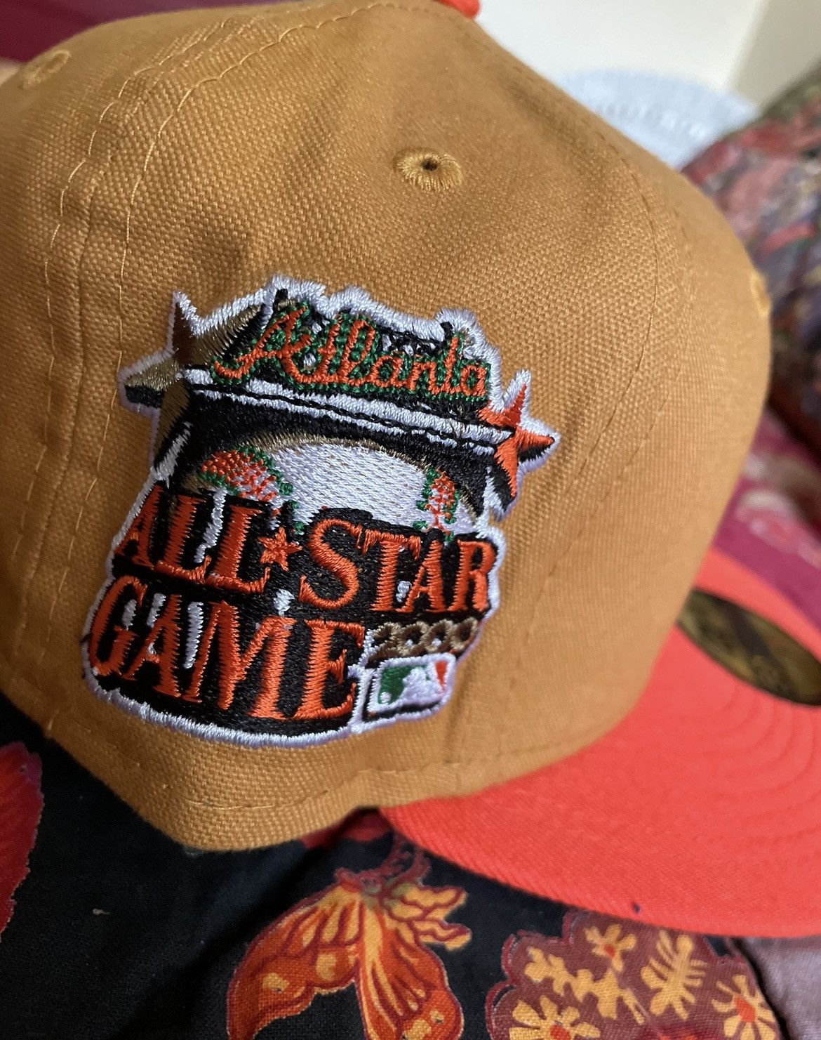 New Era Khaki/Orange Atlanta Braves 2000 All Star Game Fitted hat Size ONE SIZE - 2 Thumbnail